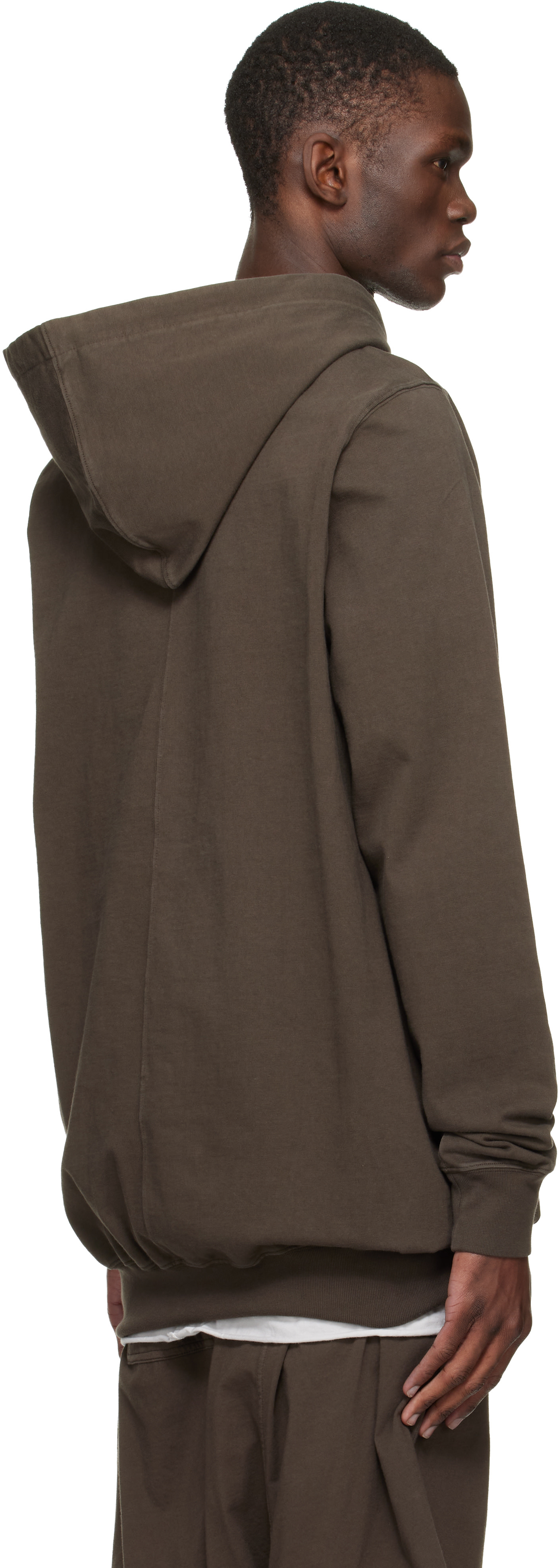 Rick Owens DRKSHDW - Pull à capuche brun - Temple