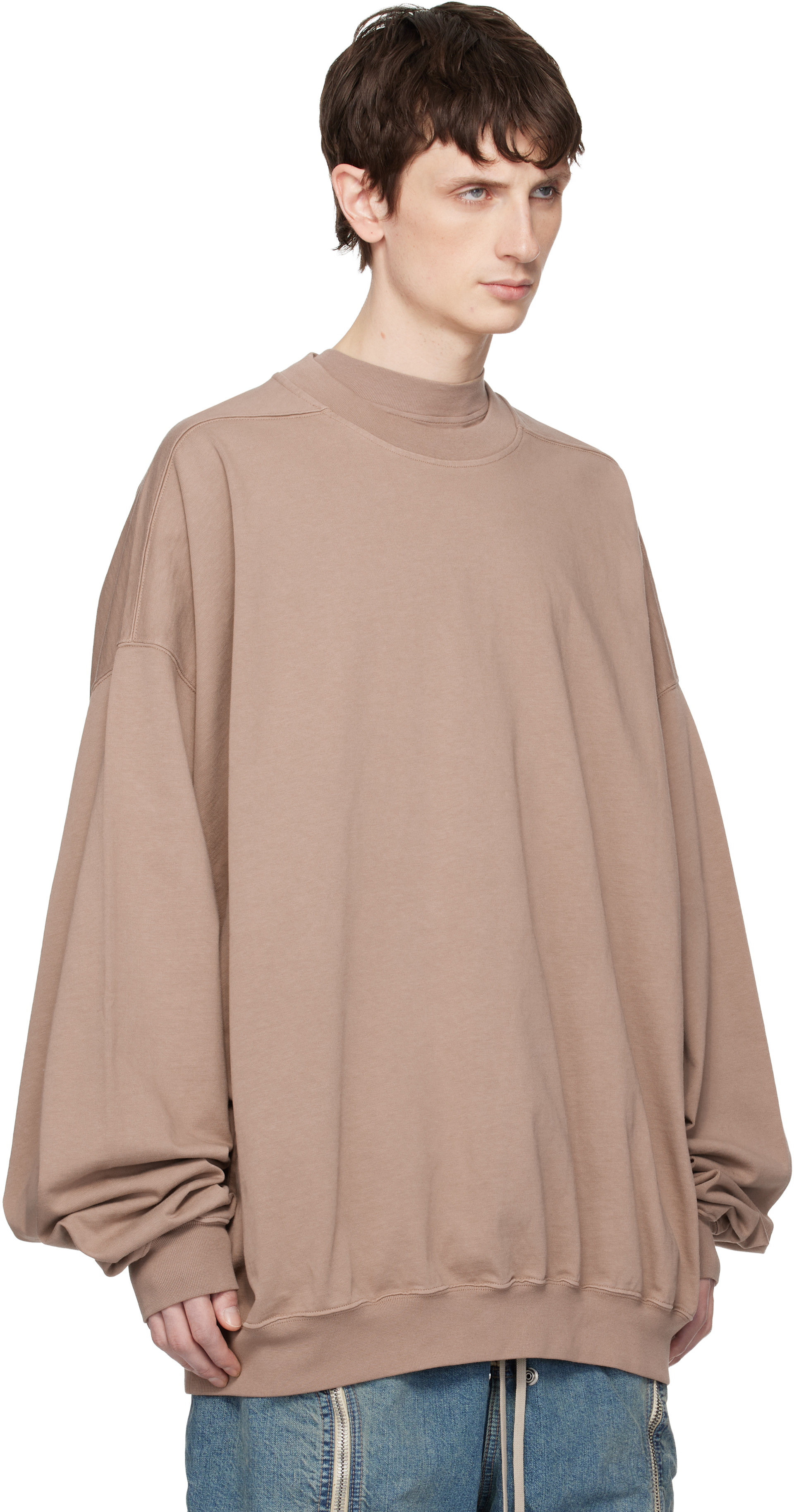 Rick Owens DRKSHDW: トープ Temple Hun クルーネック スウェット