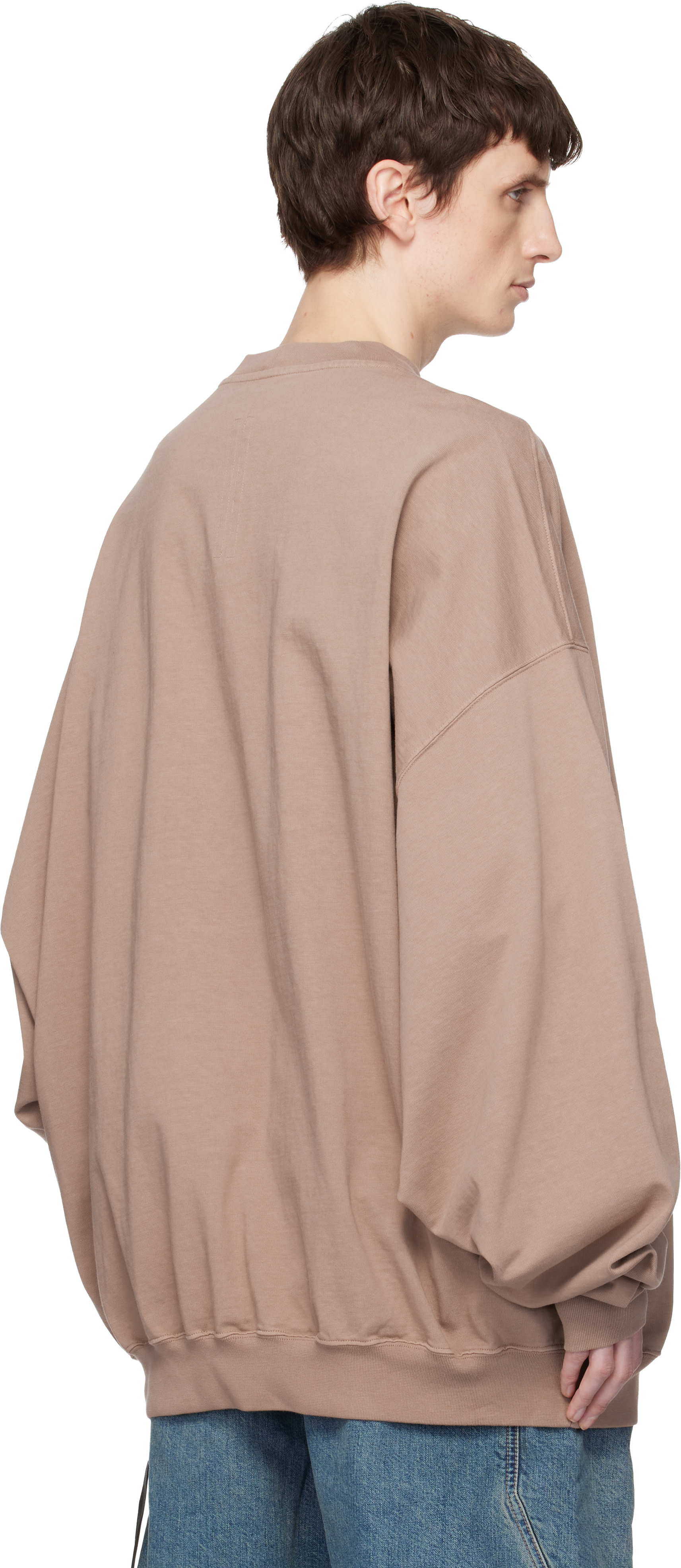Rick Owens DRKSHDW: トープ Temple Hun クルーネック スウェット