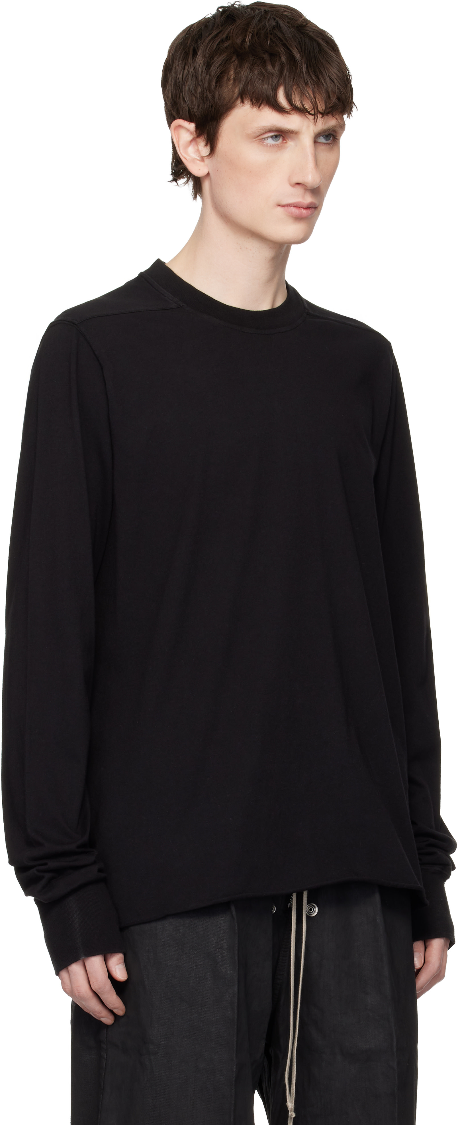 Rick Owens DRKSHDW: ブラック Temple クルーネック スウェットシャツ