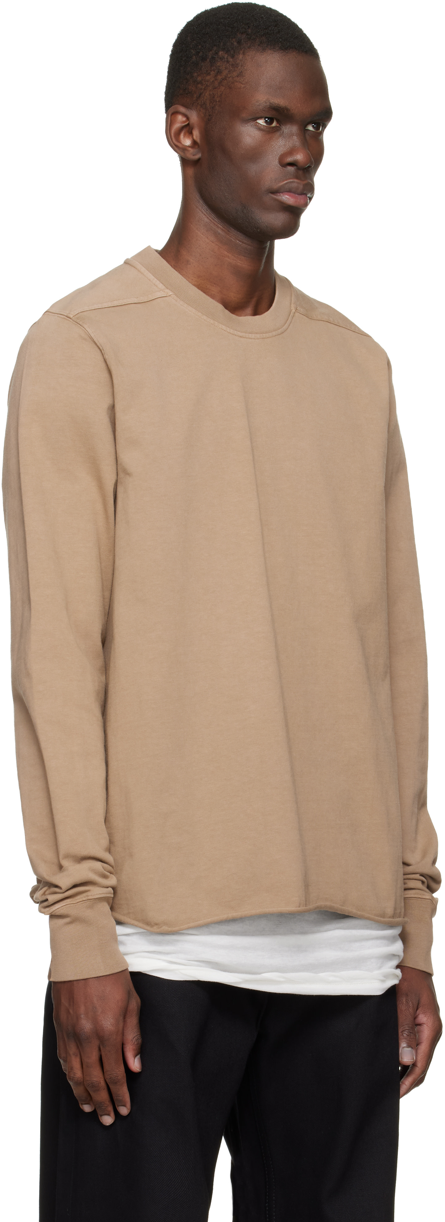 Rick Owens DRKSHDW - Pull molletonné beige à col ras du cou - Temple