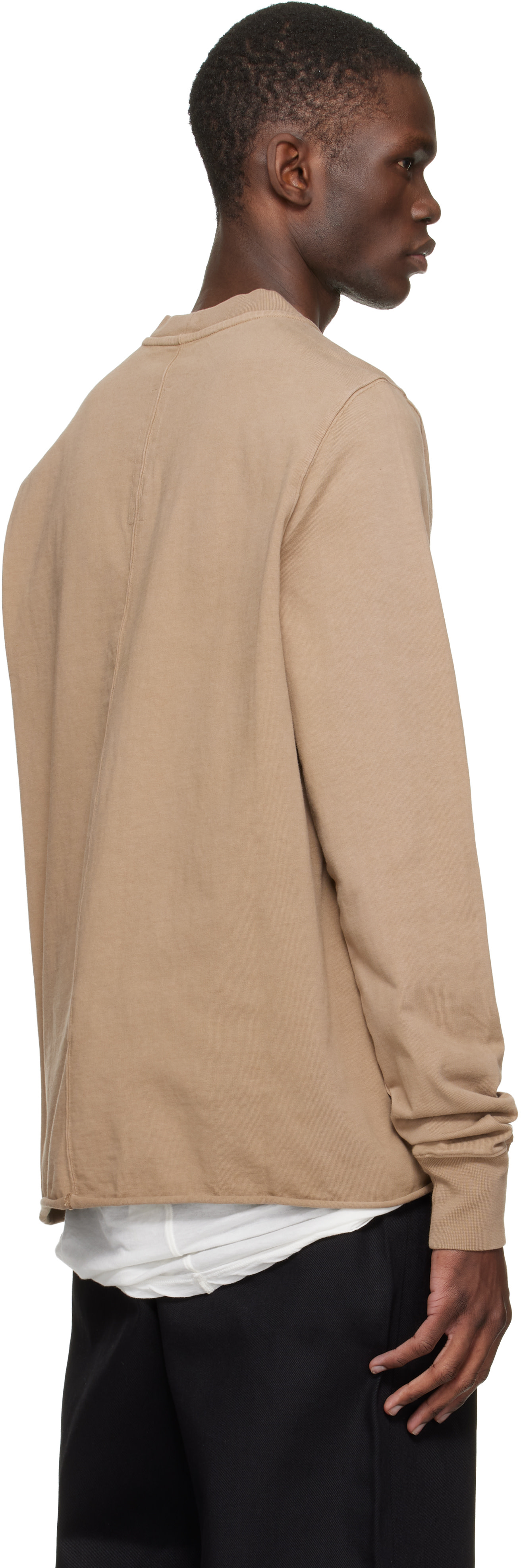 Rick Owens DRKSHDW - Pull molletonné beige à col ras du cou - Temple