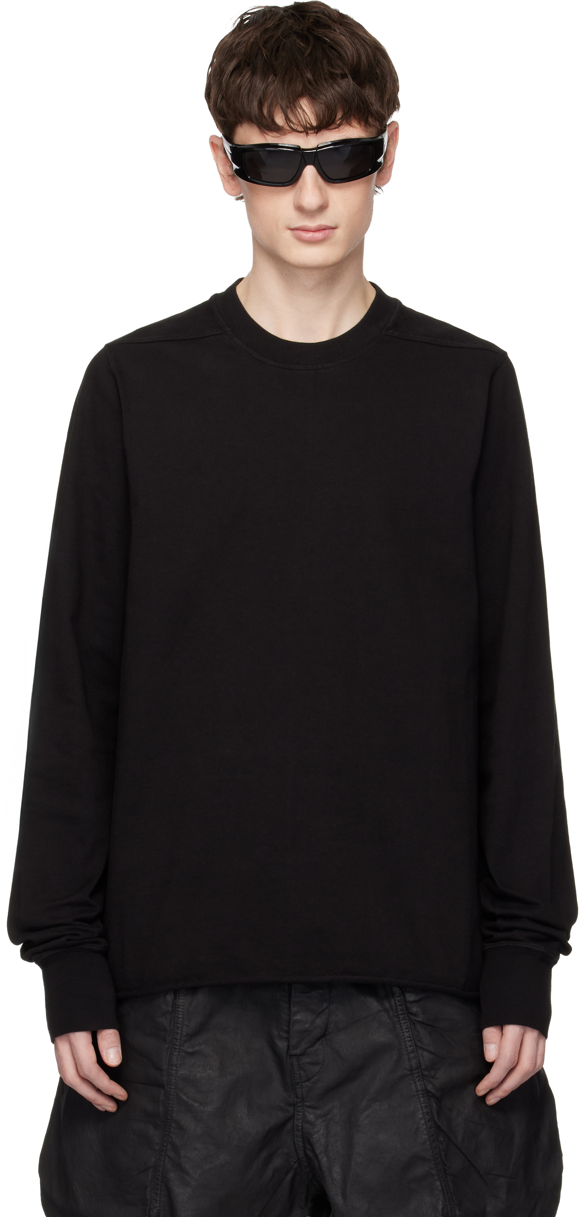 Rick Owens DRKSHDW - Pull molletonné noir à col ras du cou - Temple