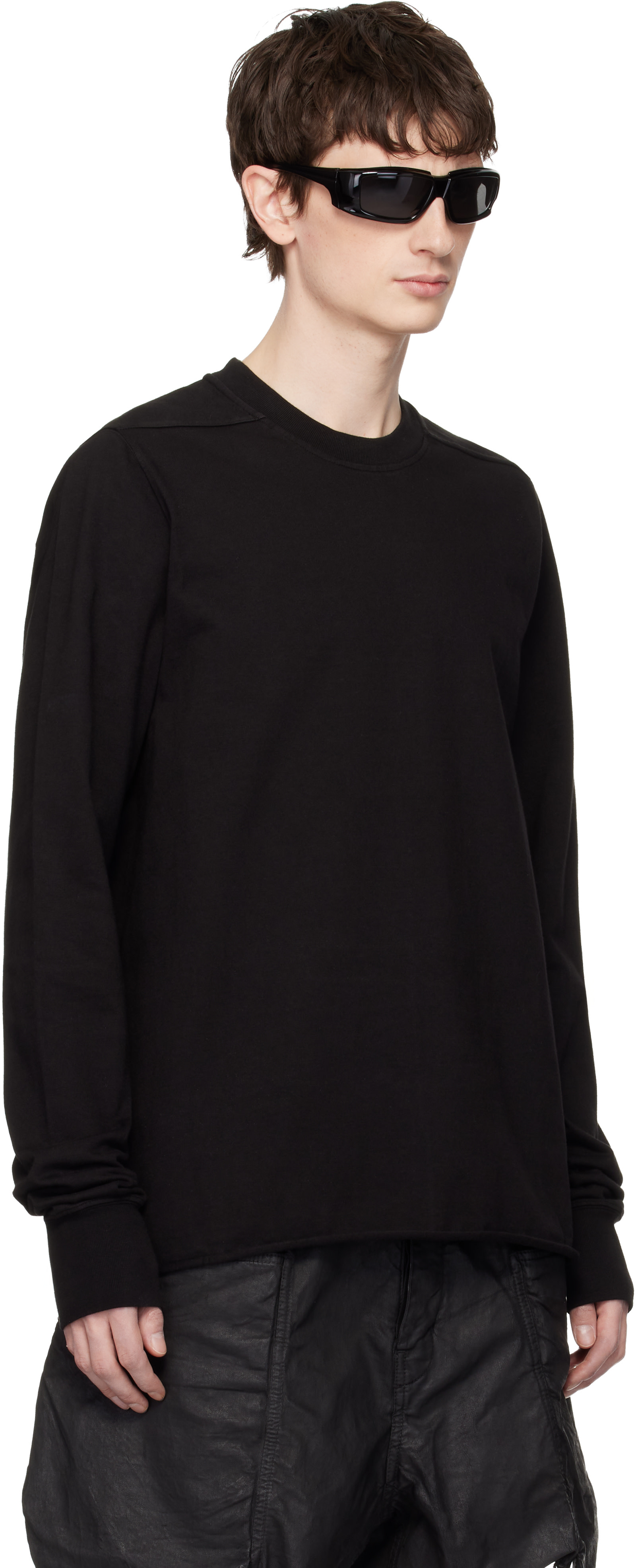Rick Owens DRKSHDW - Pull molletonné noir à col ras du cou - Temple