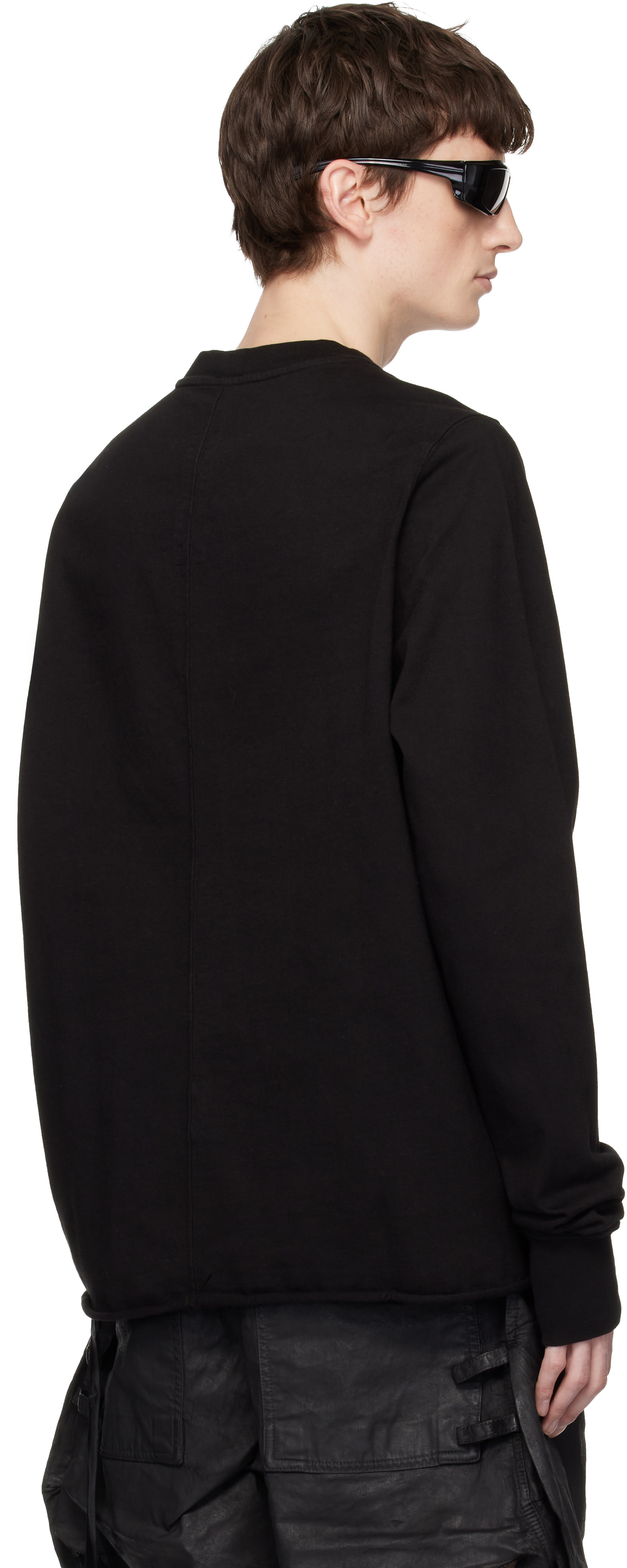 Rick Owens DRKSHDW - Pull molletonné noir à col ras du cou - Temple