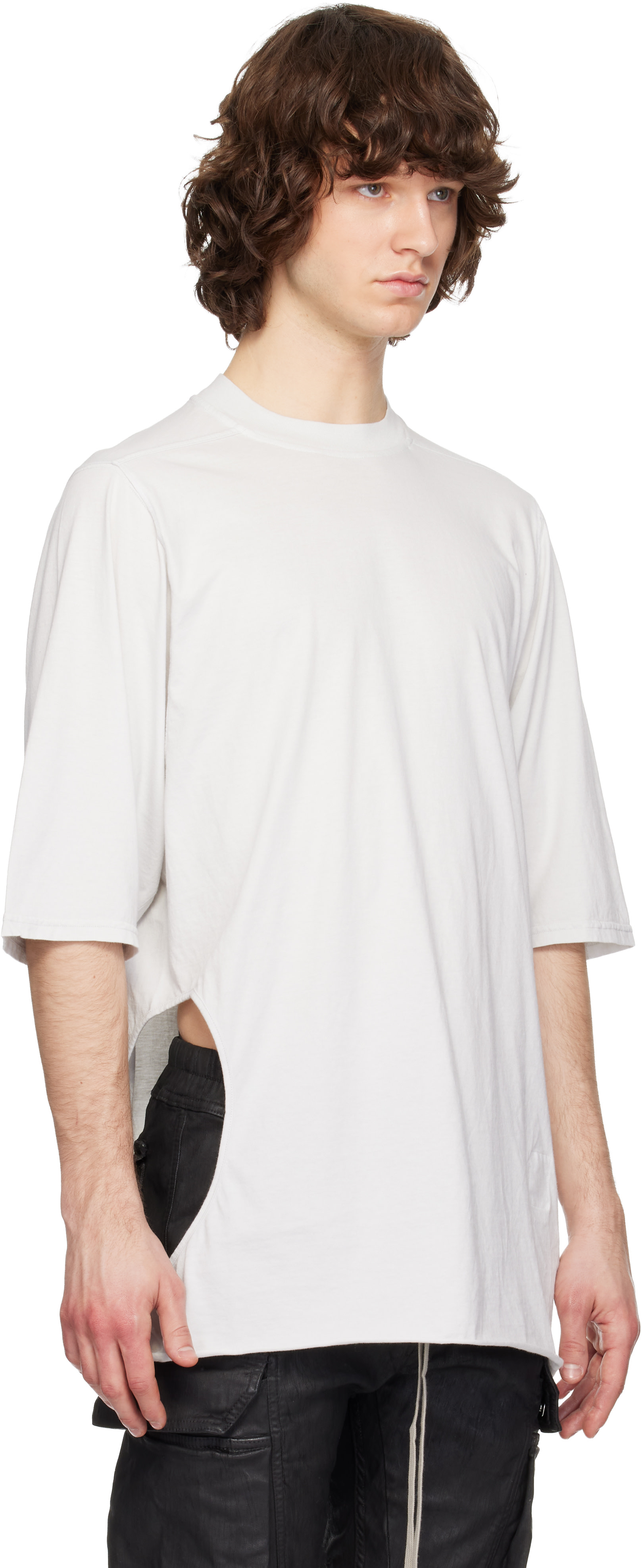 Rick Owens DRKSHDW: オフホワイト Temple Subhuman Jumbo S/S Tシャツ 