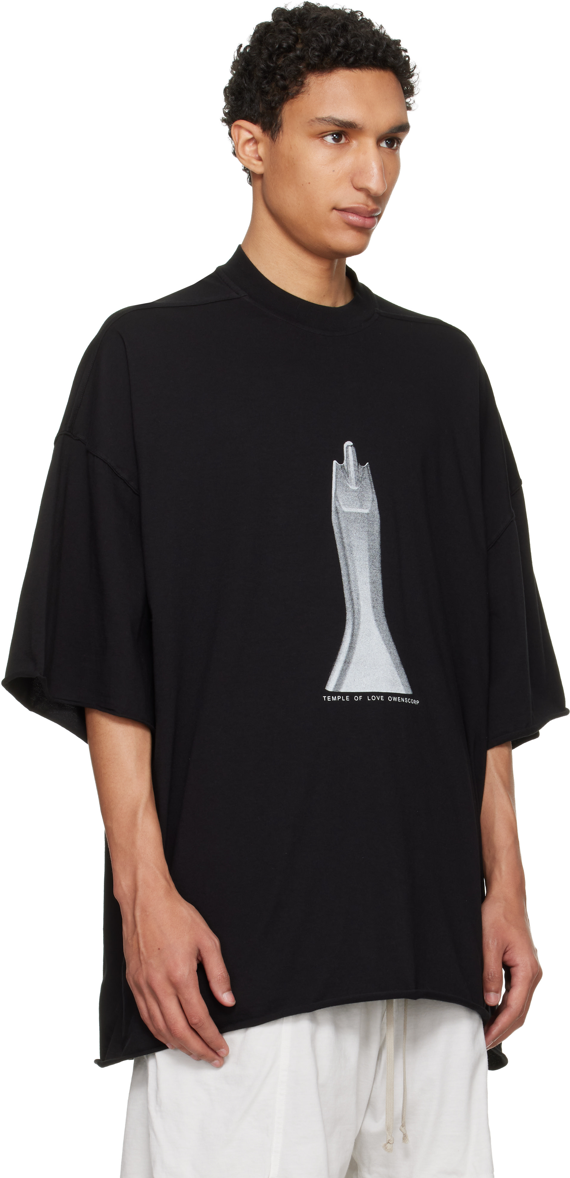 RICK OWENS トミーTEDFU S/S 23 ブラック Tシャツ L Rick Owens DRKSHDW: Black Temple Tommy T-shirt | SSENSE