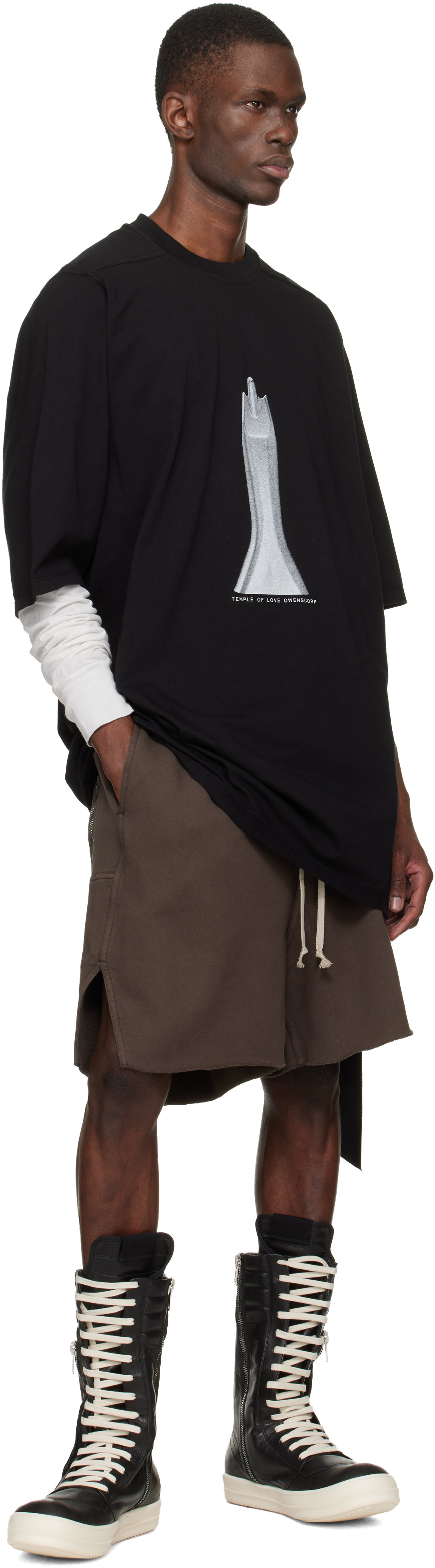 Rick Owens DRKSHDW: Black Temple Jumbo S/S T-shirt | SSENSE