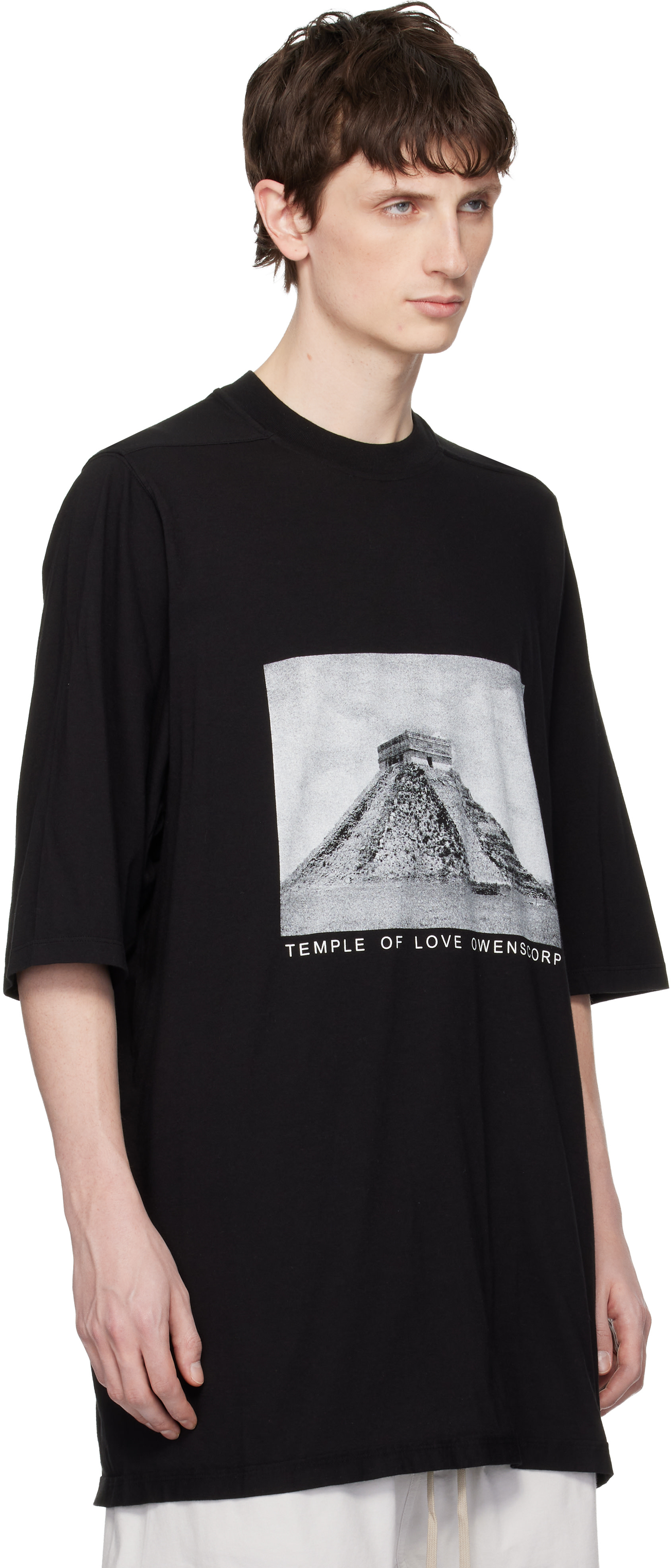 Rick Owens DRKSHDW: ブラック Temple Jumbo S/S Tシャツ | SSENSE 日本