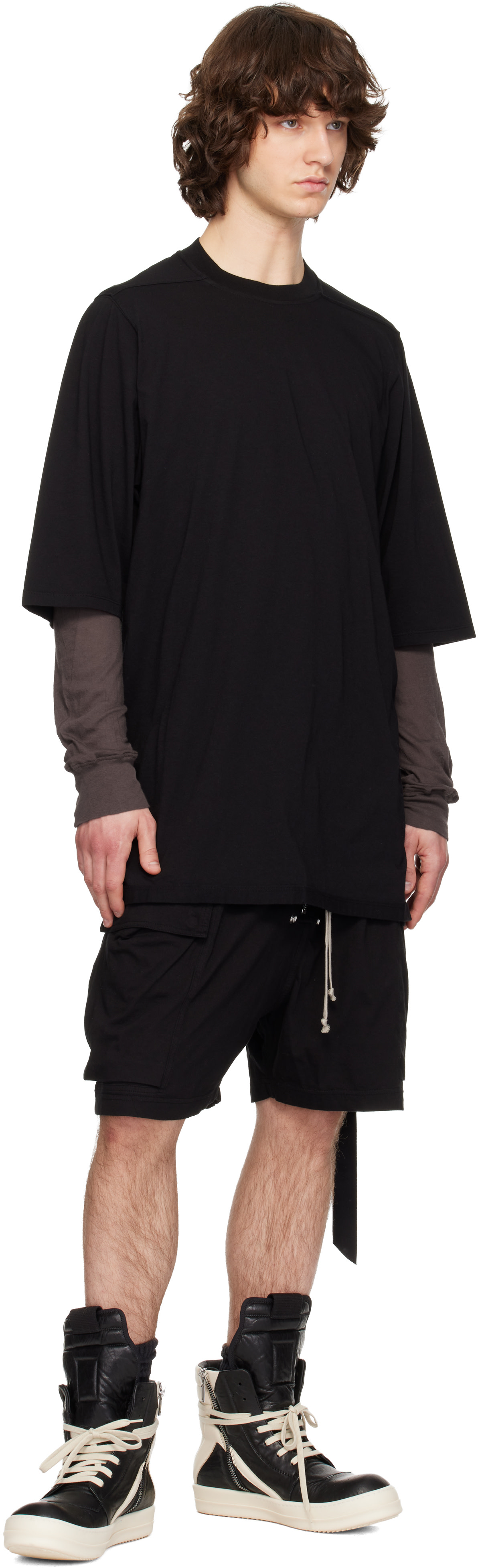 Rick Owens DRKSHDW: Black Temple Jumbo S/S T-shirt | SSENSE
