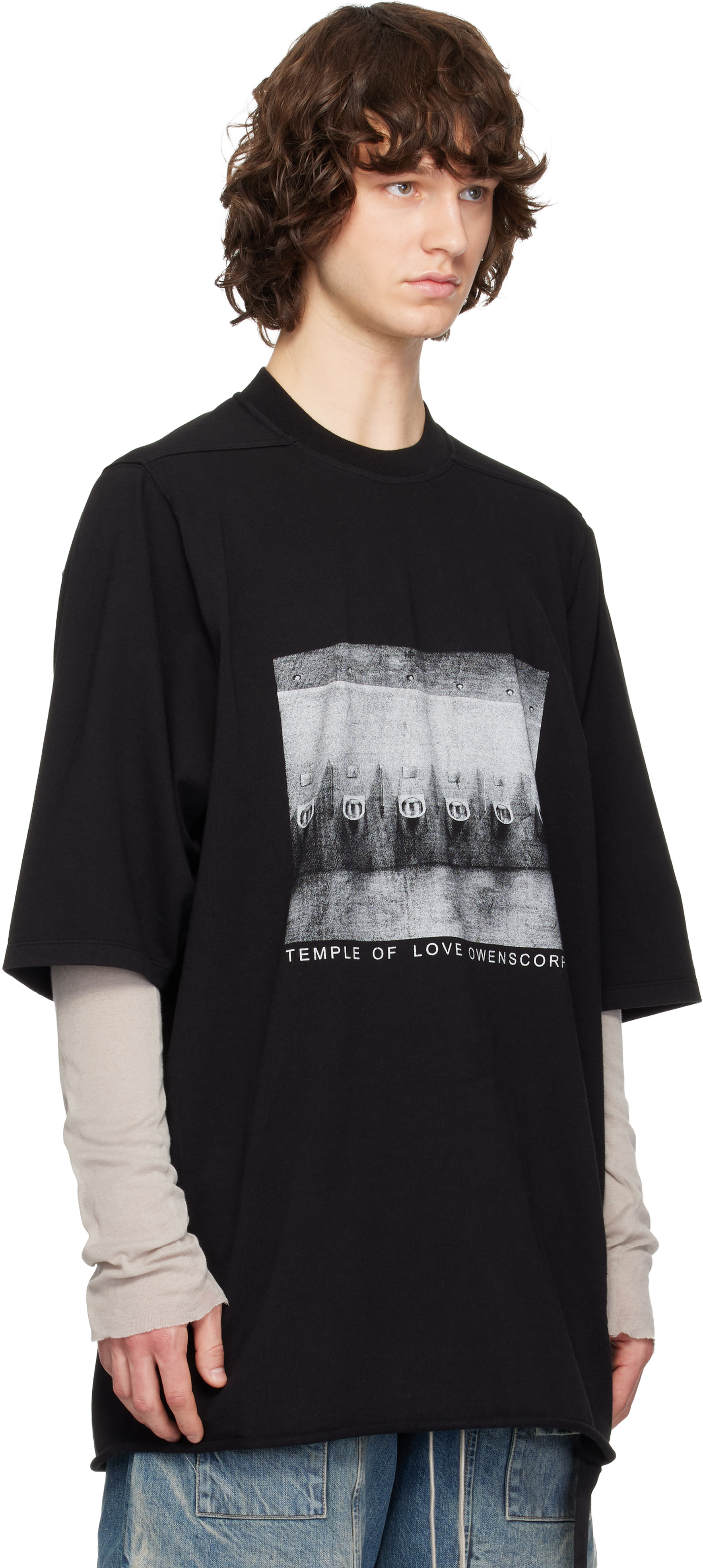 Rick Owens DRKSHDW: Black Temple Jumbo S/S T-shirt | SSENSE