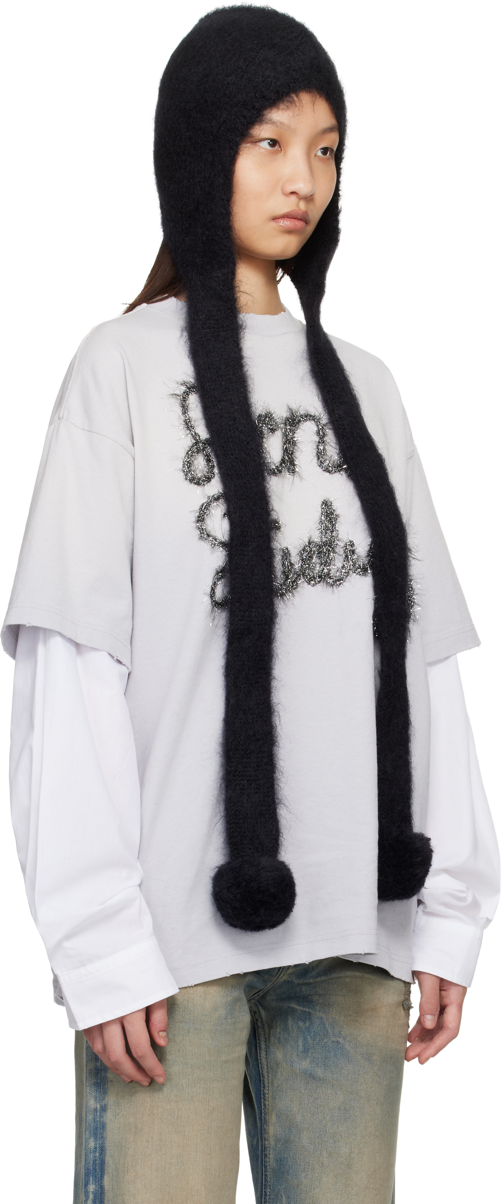 Acne Studios - Black Mohair Earflap Hood