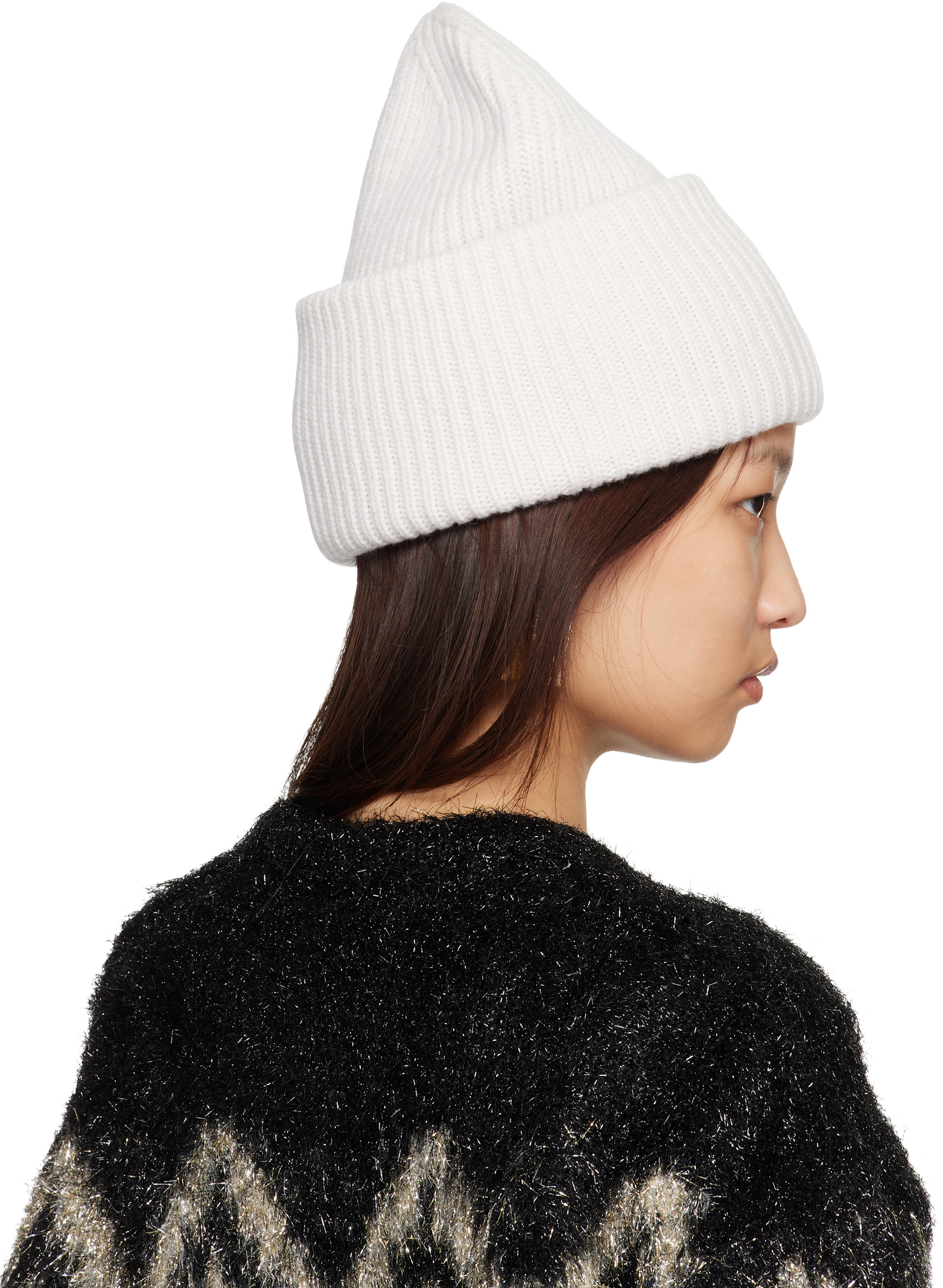 Acne Studios - オフホワイト Large Face Logo ビーニー