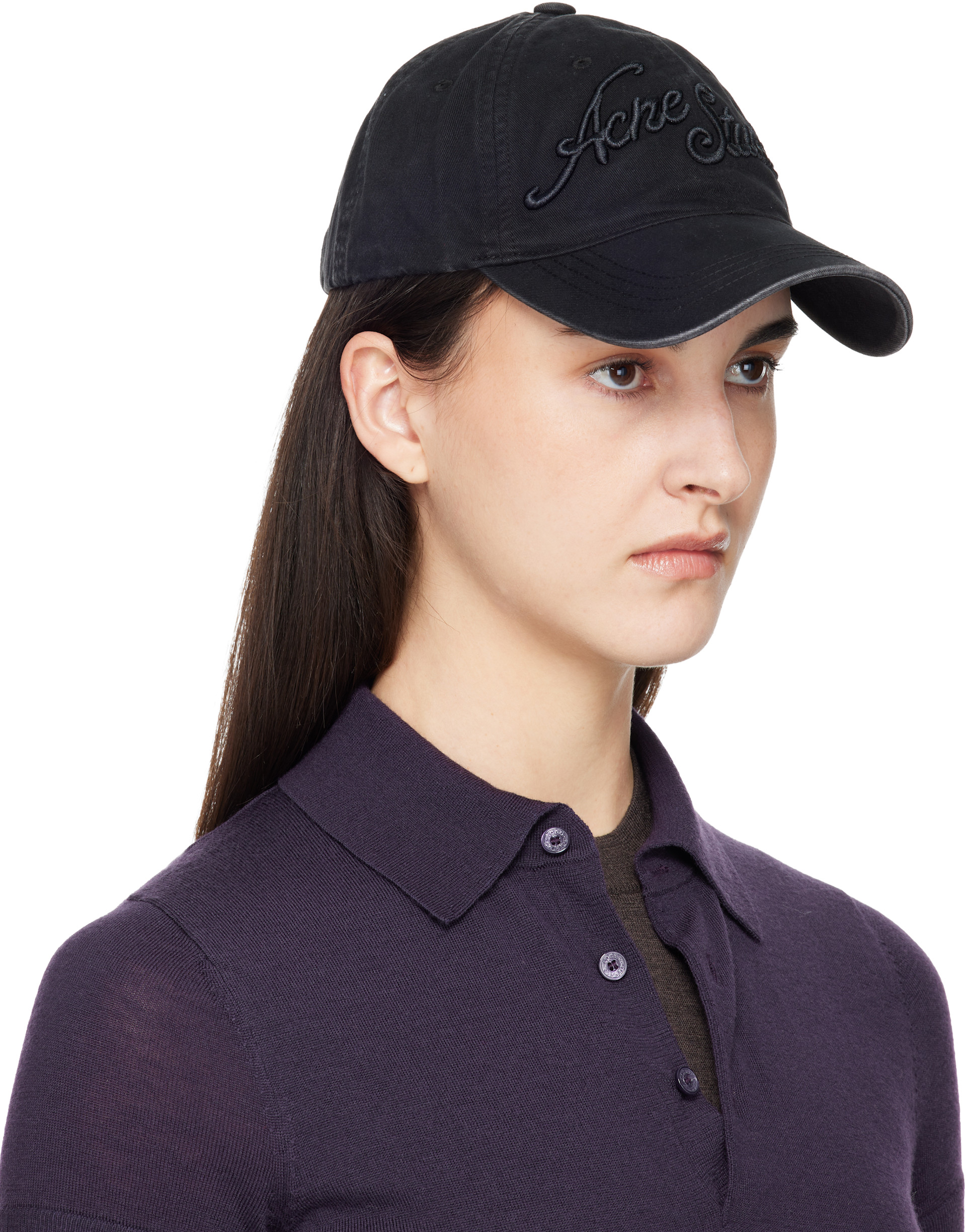 Acne Studios - Casquette noire à logo brodé