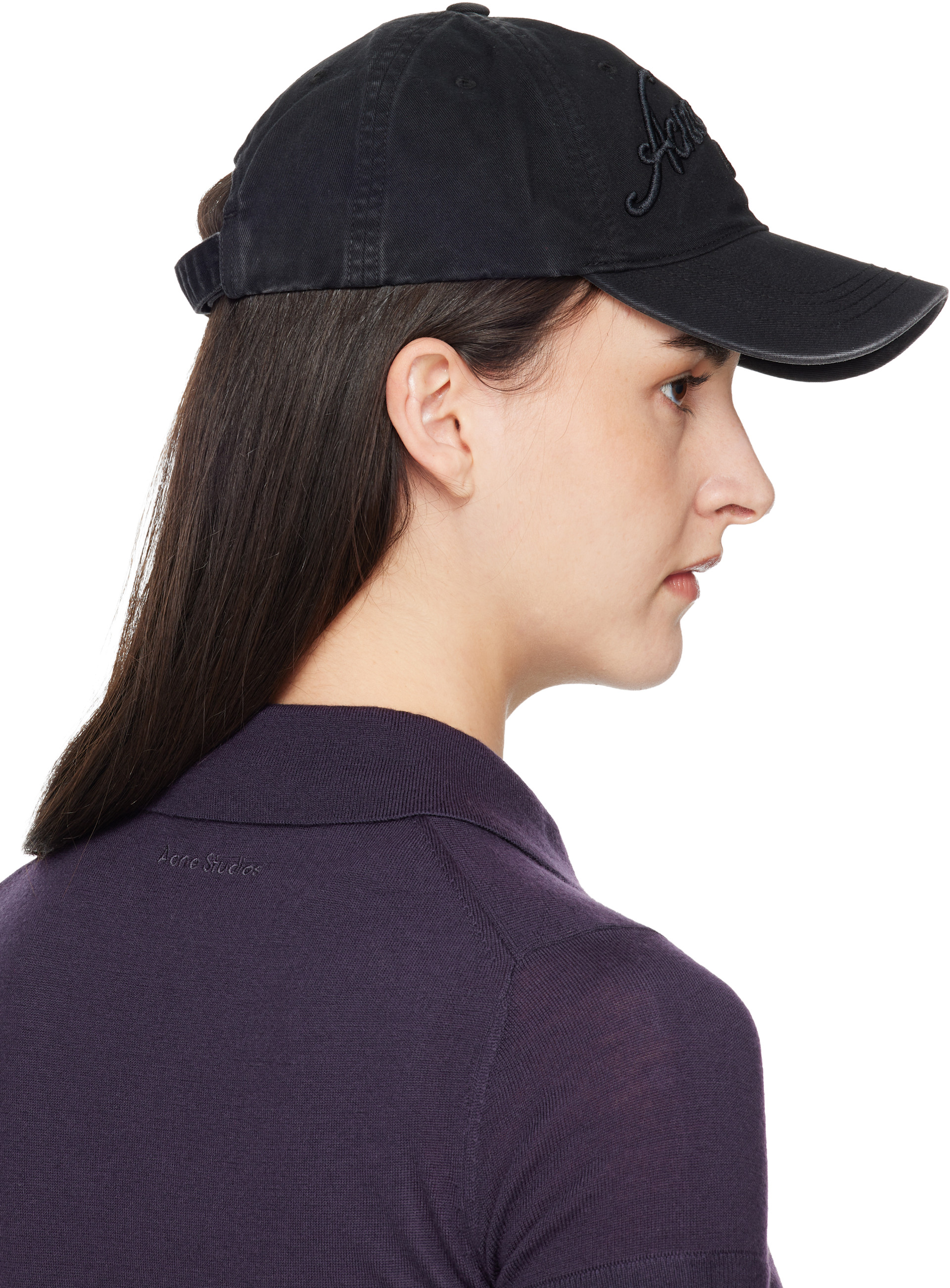 Acne Studios - Casquette noire à logo brodé