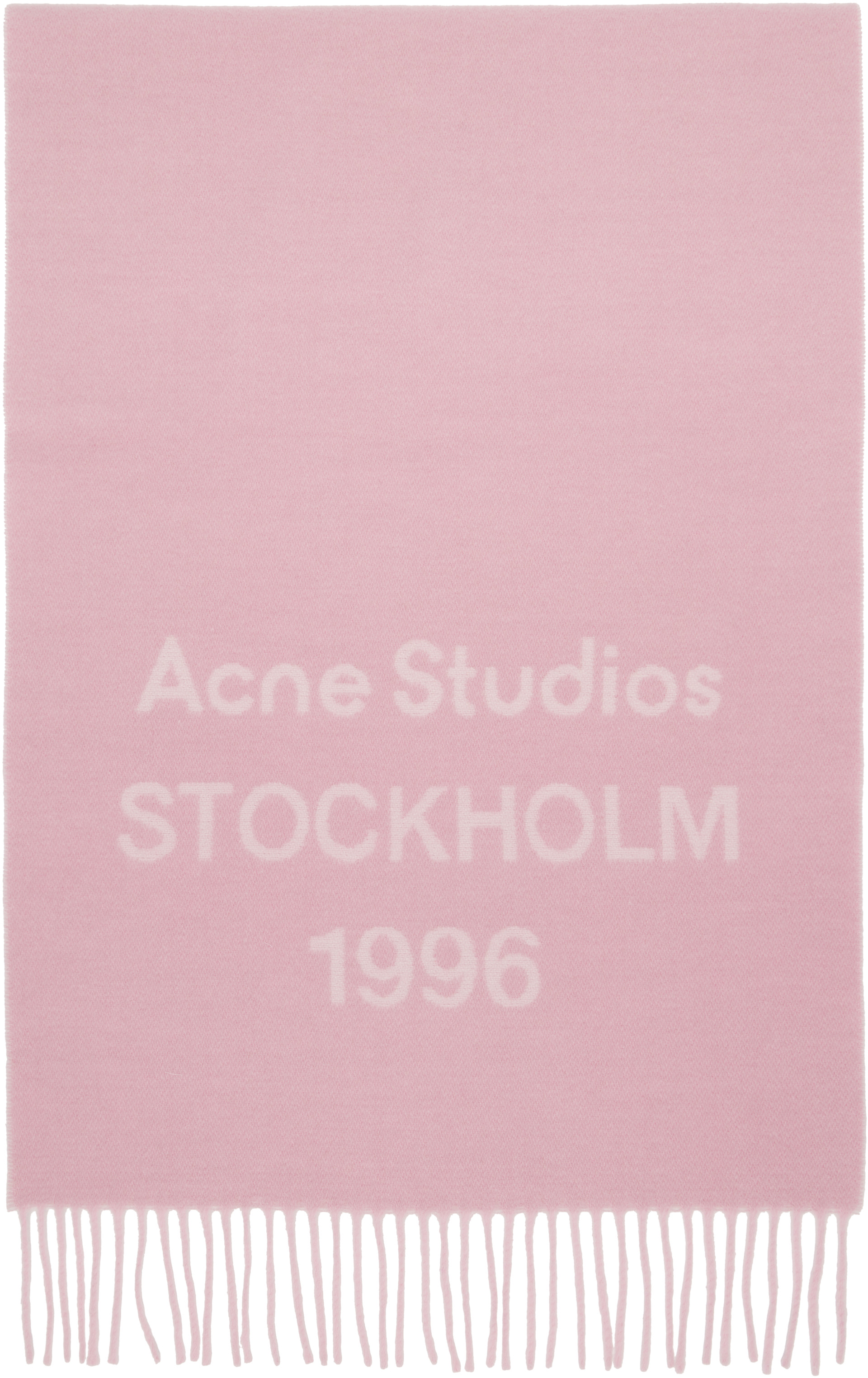 Acne Studios: ピンク Logo Wide マフラー | SSENSE 日本