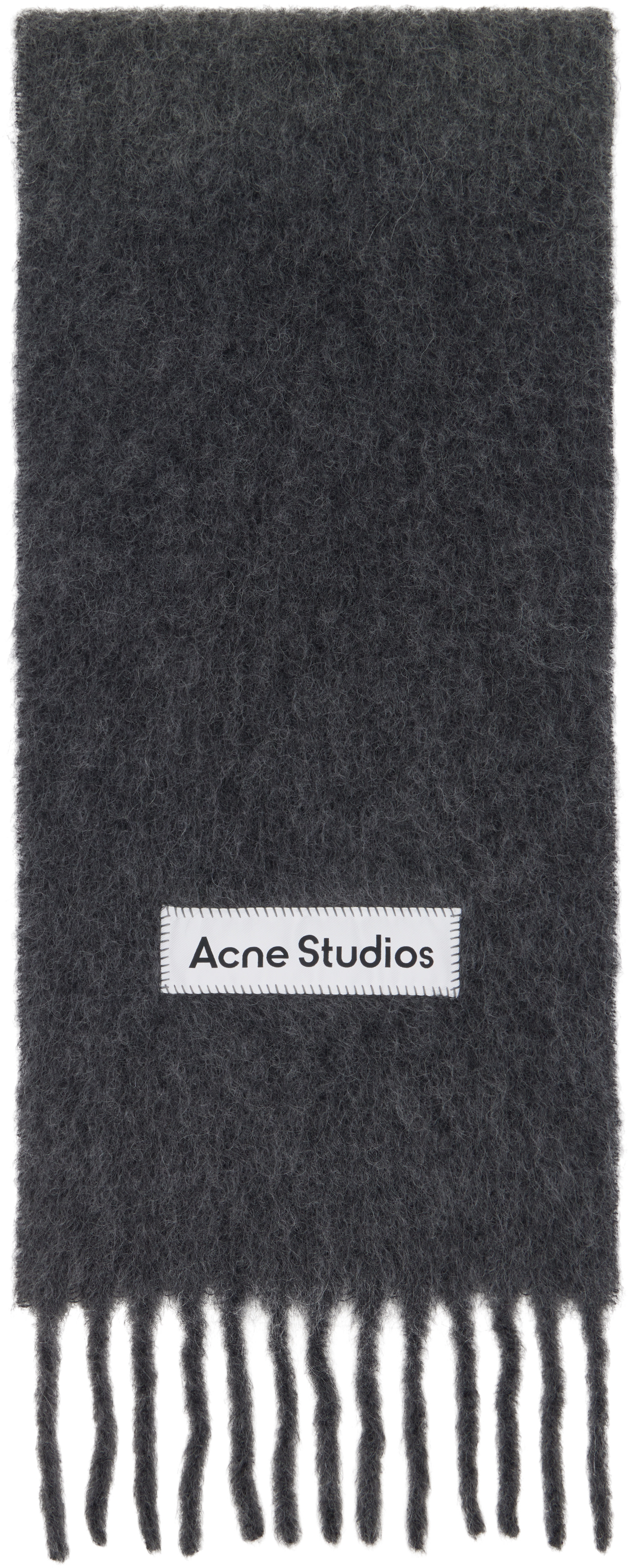 【最終値下げ価格】Acne Studios グレーマフラー Acne Studios: グレー Wool Fringe マフラー | SSENSE 日本