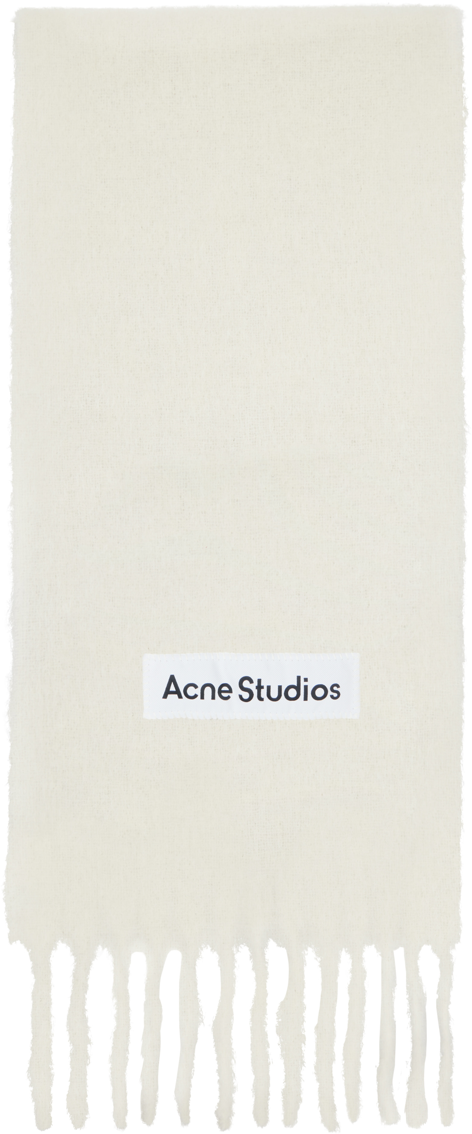 Acne Studios - 오프 화이트 울 로고 스카프