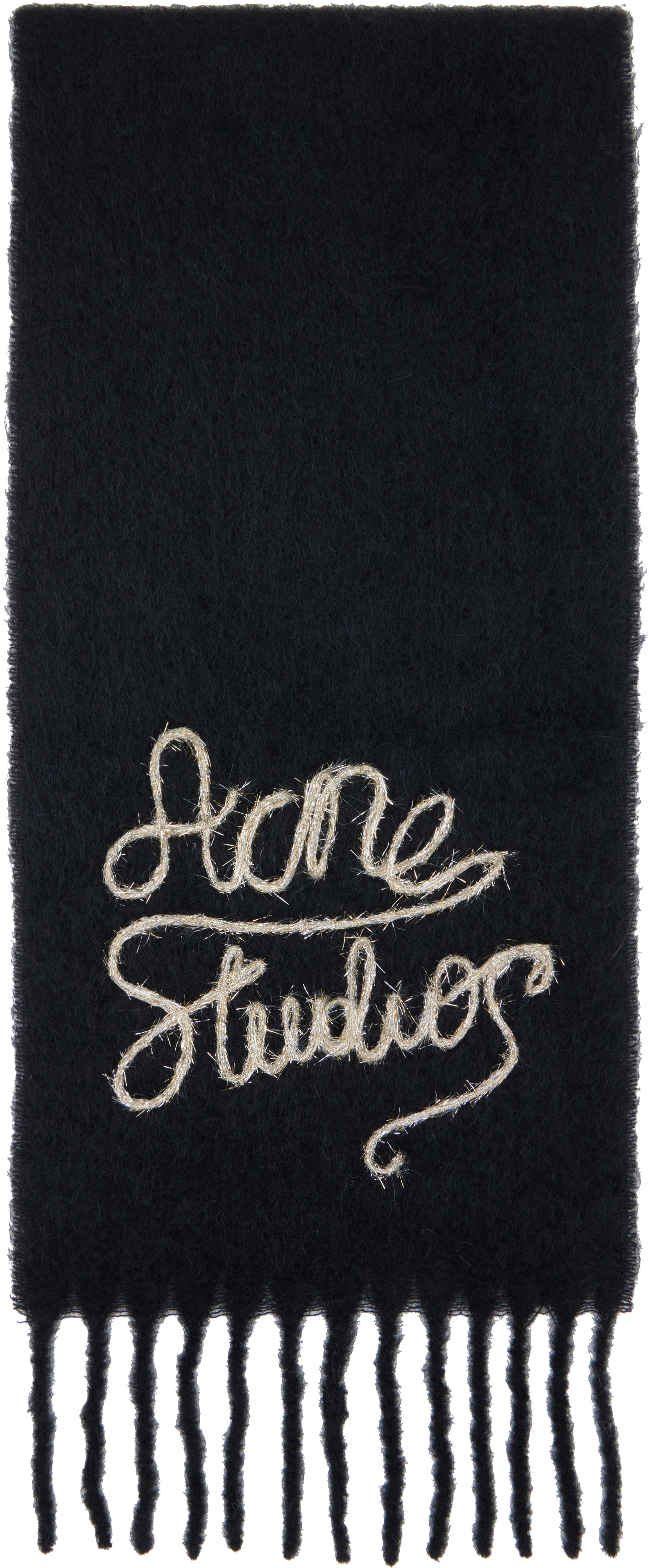 Acne Studios - Écharpe noire en laine à logo
