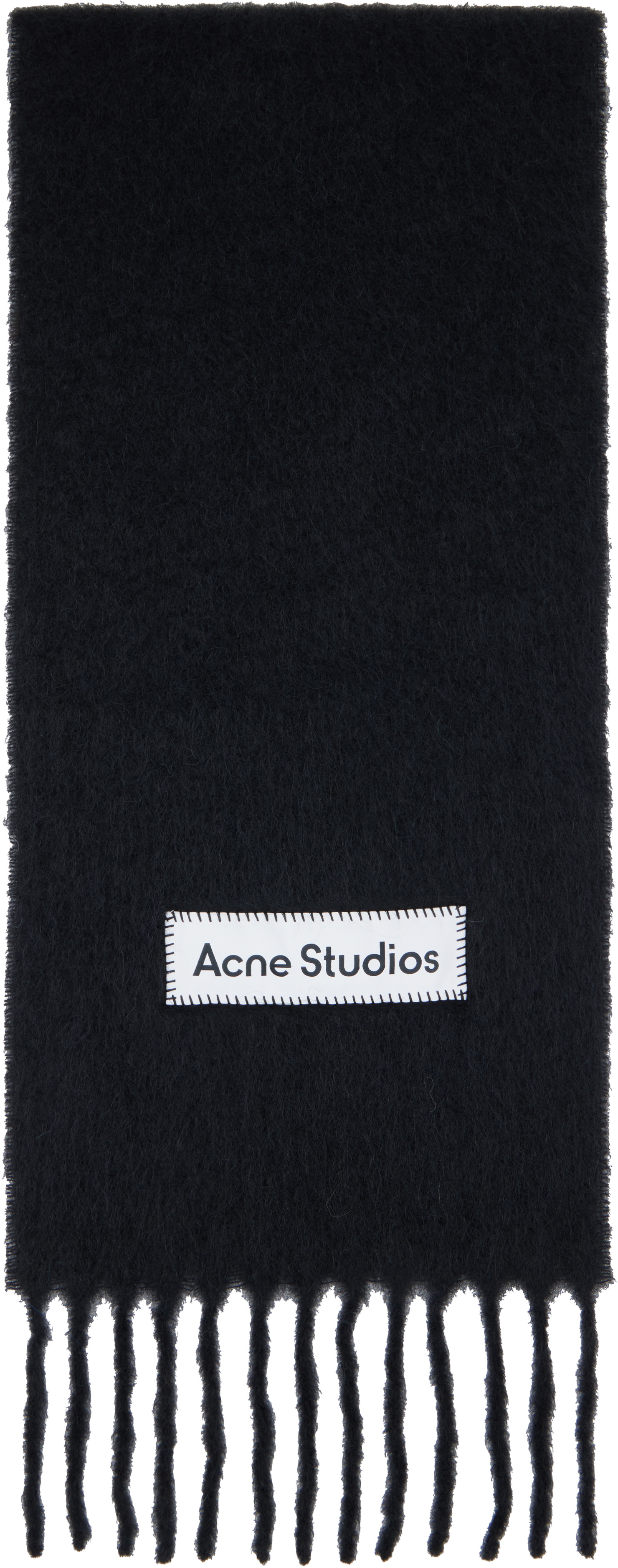 Acne Studios - Écharpe noire en laine à logo