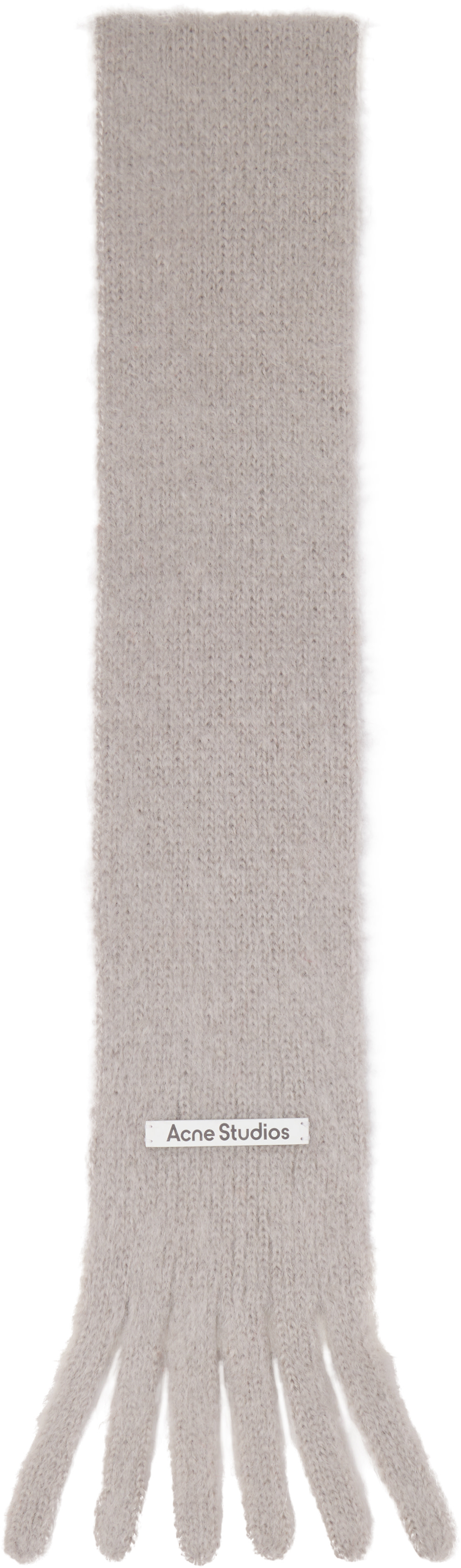 Acne Studios - Écharpe étroite grise à logo