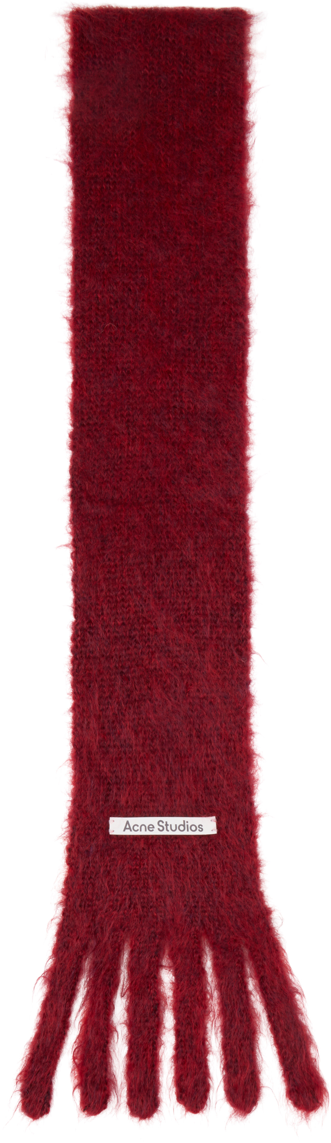 Acne Studios - Écharpe étroite rouge à logo