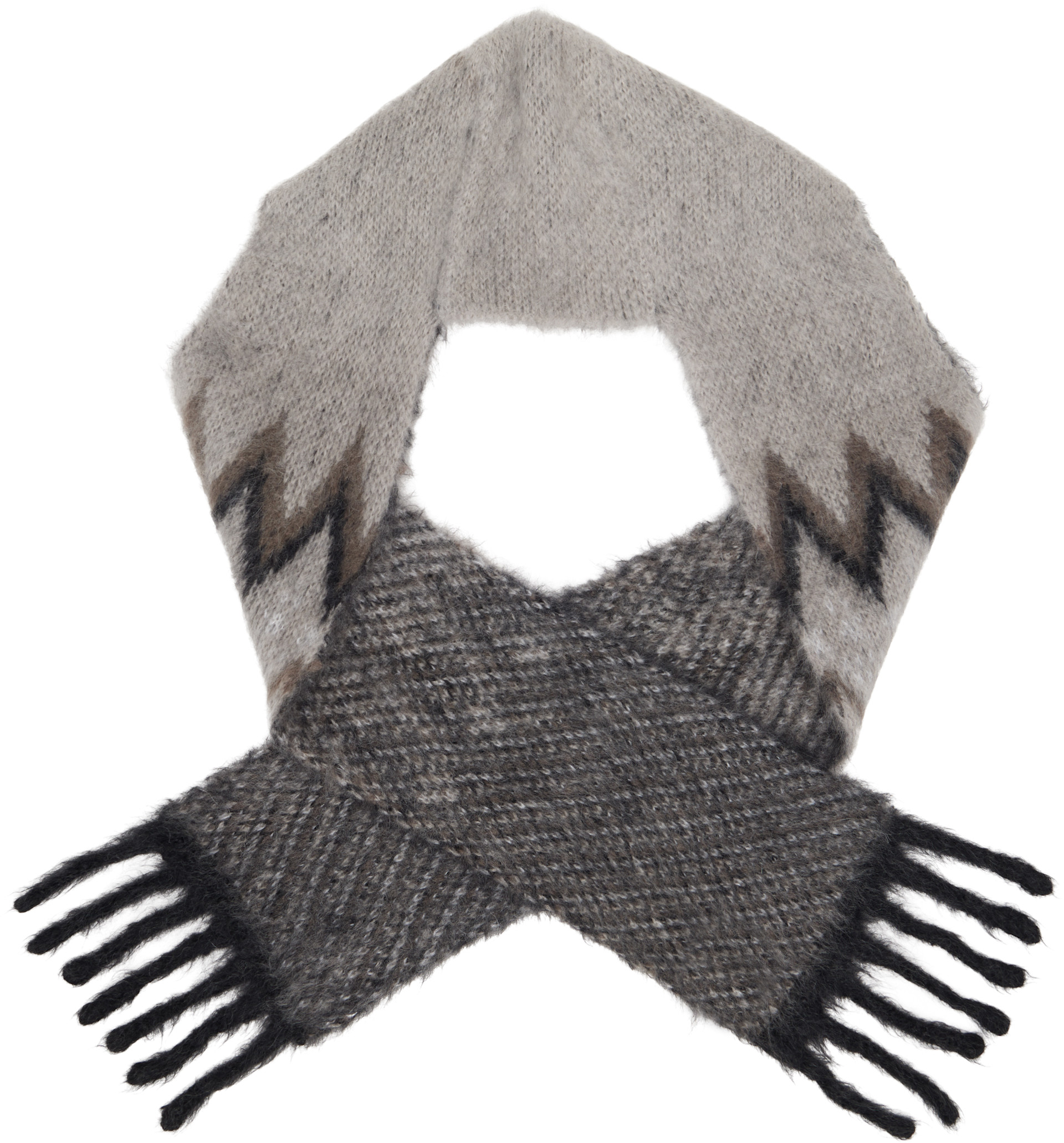 Acne Studios - Écharpe grise en mohair à capuche