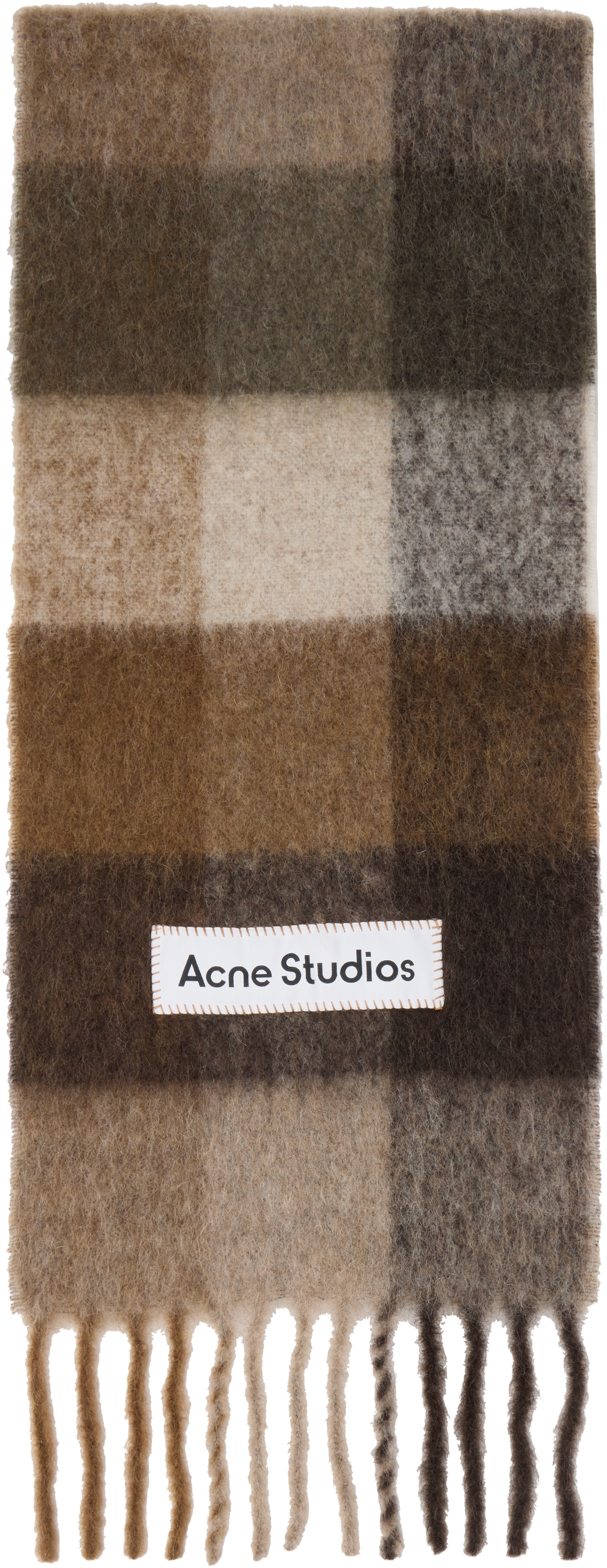 Acne Studios - Brown Mohair Checked Scarf