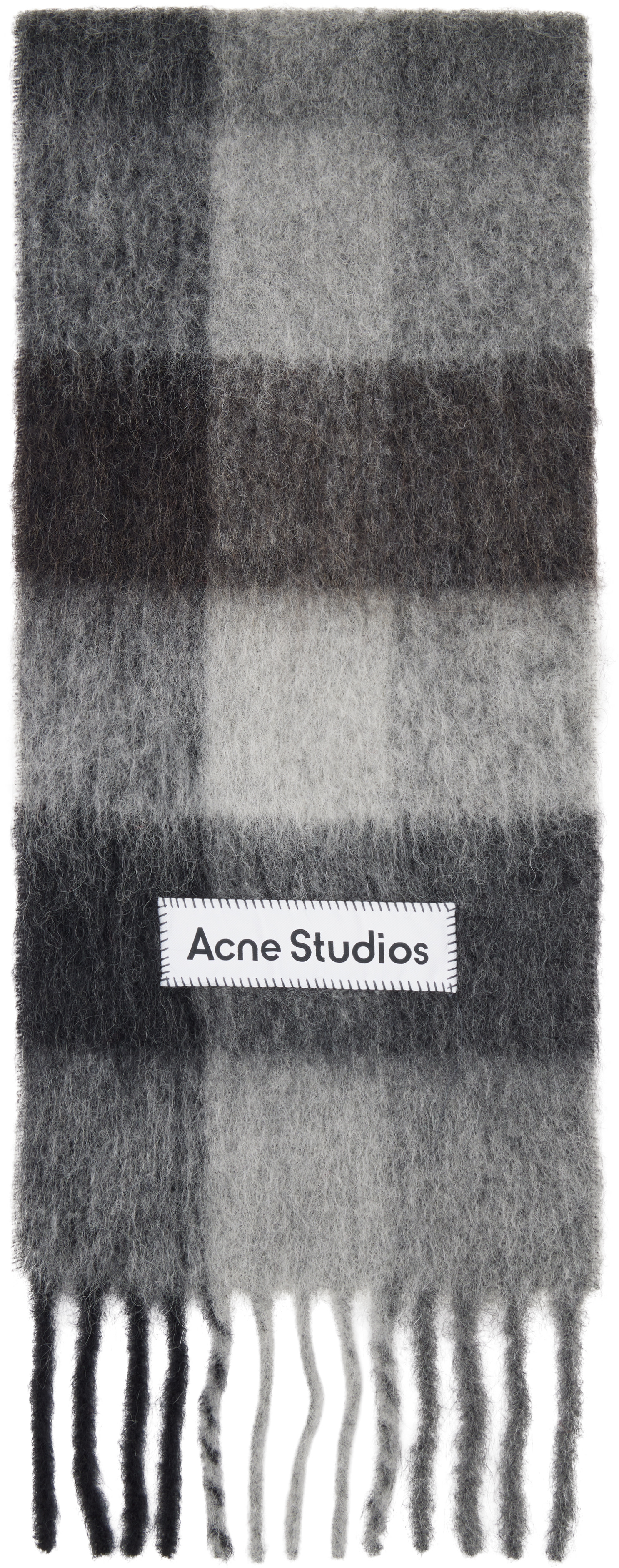 Acne Studios - Gray Mohair Checked Scarf