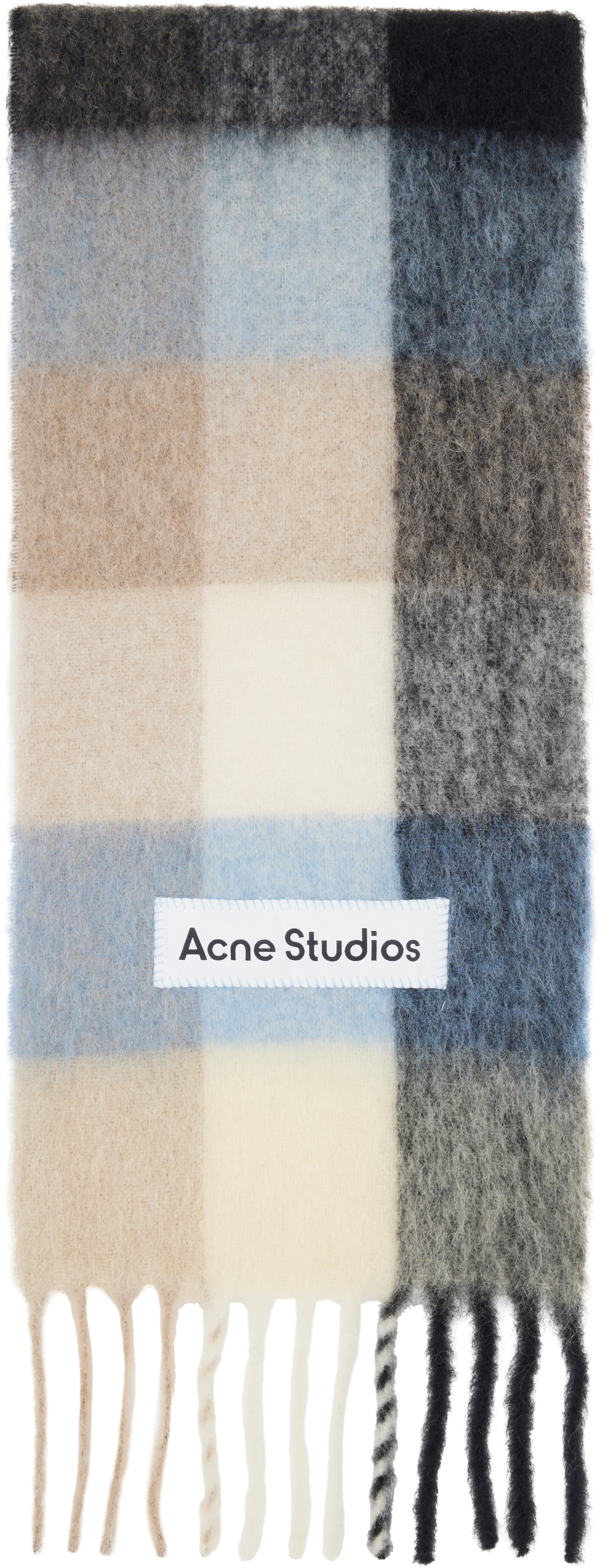 Acne Studios - Blue & Beige Mohair Checked Scarf