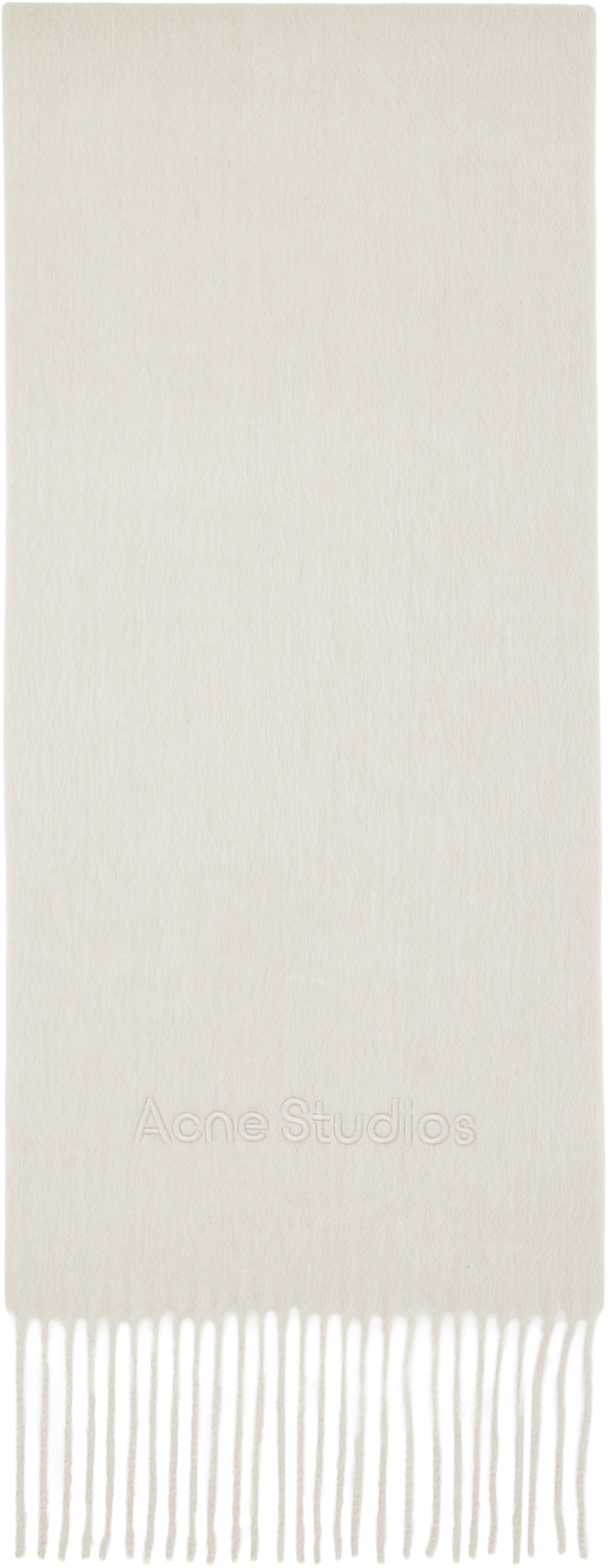 Acne Studios - Écharpe beige en laine à logo