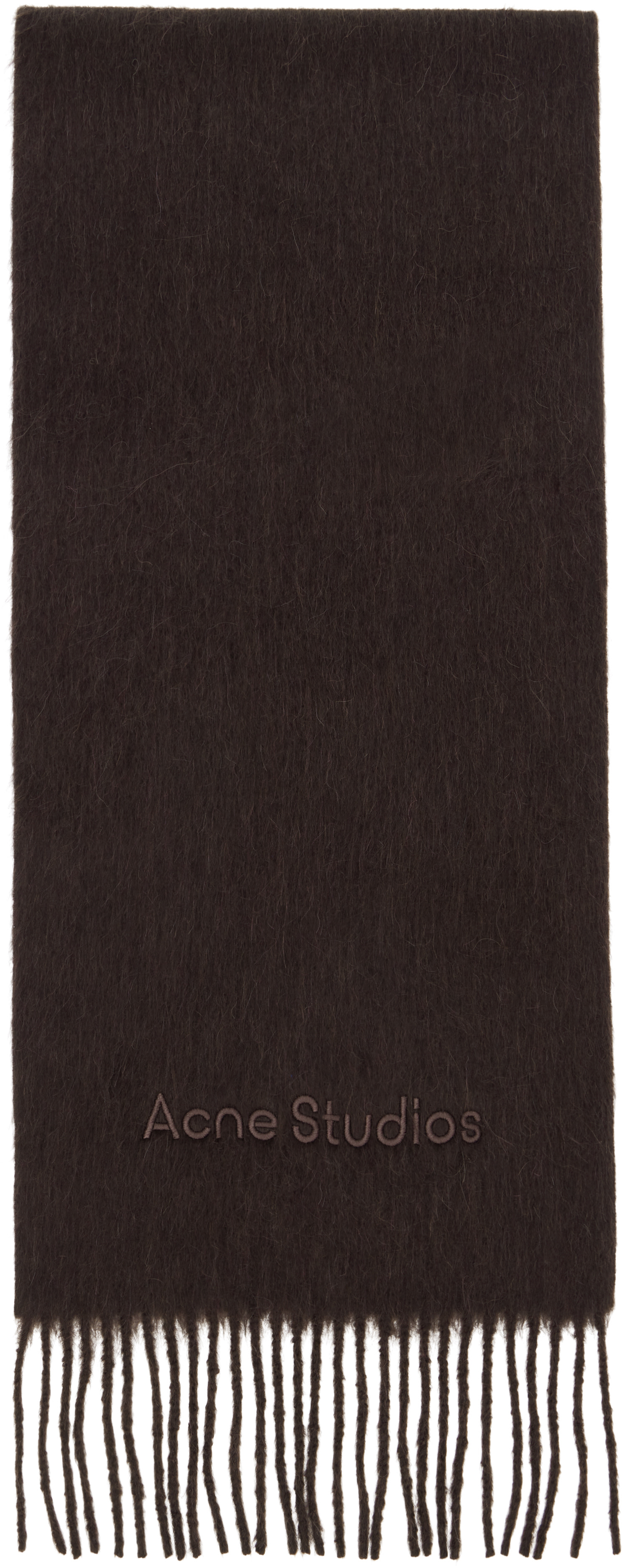 Acne Studios - Écharpe brune en laine à logo