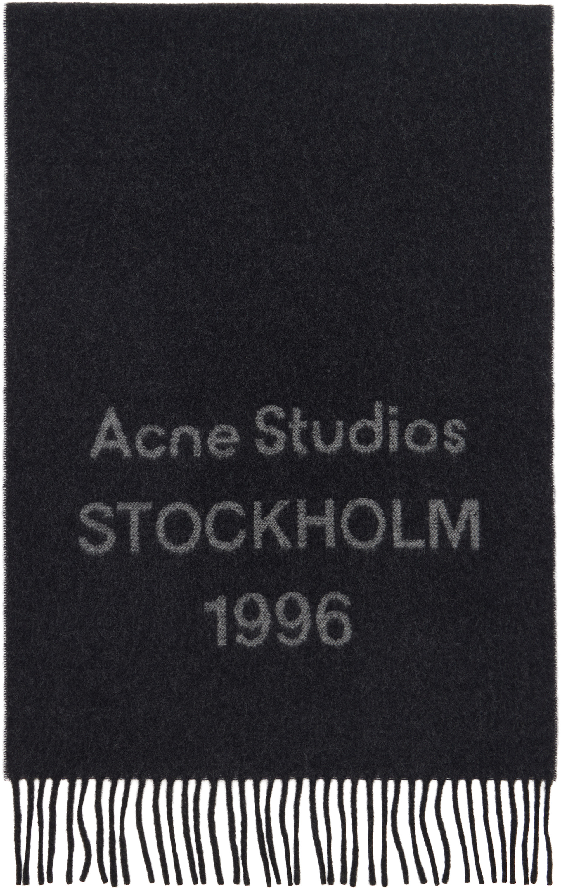 Acne Studios - Écharpe surdimensionnée grise à logo