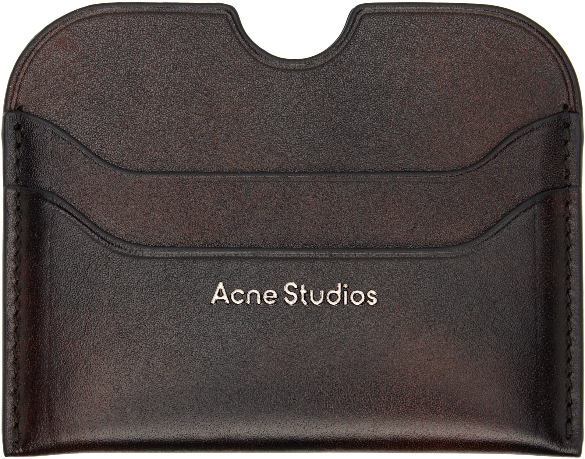 Acne Studios - Porte-carte brun en cuir