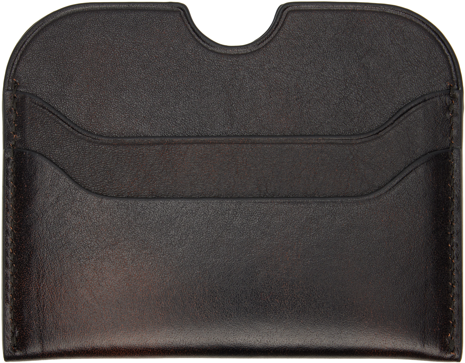 Acne Studios - Porte-carte brun en cuir