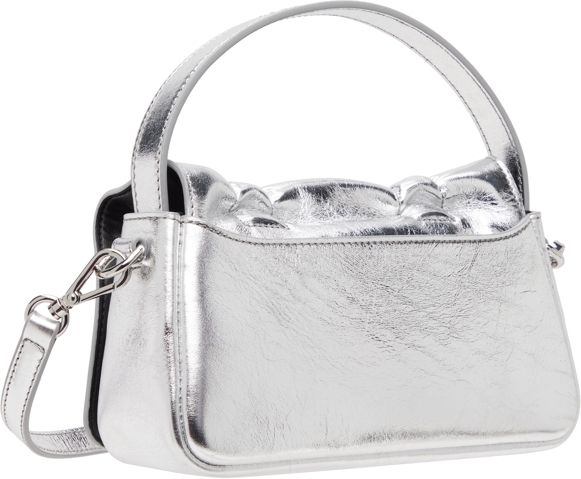 Acne Studios - Micro sac argent métallique à poches