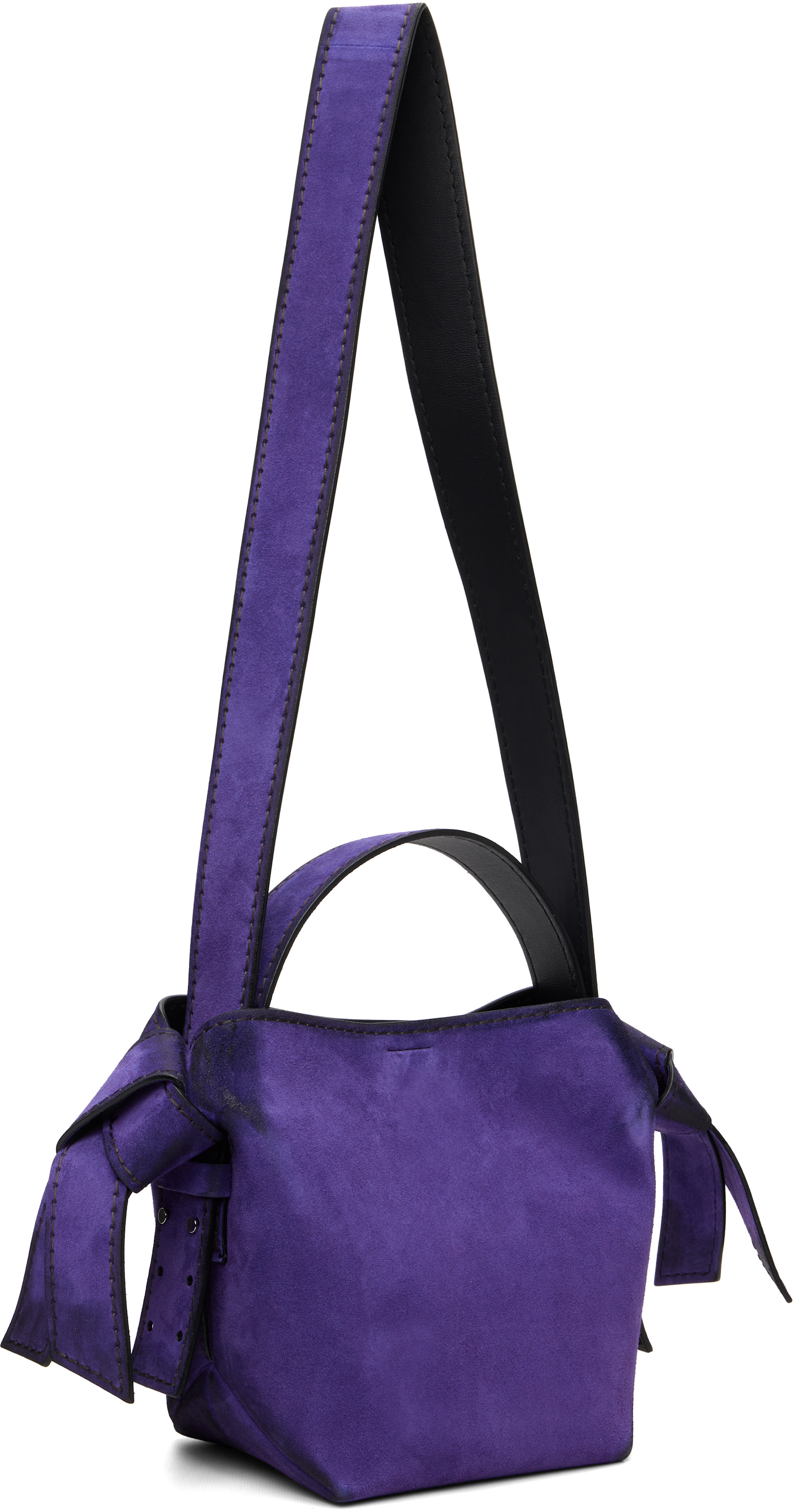 Acne Studios: Purple Musubi Mini Suede Crossbody Bag | SSENSE