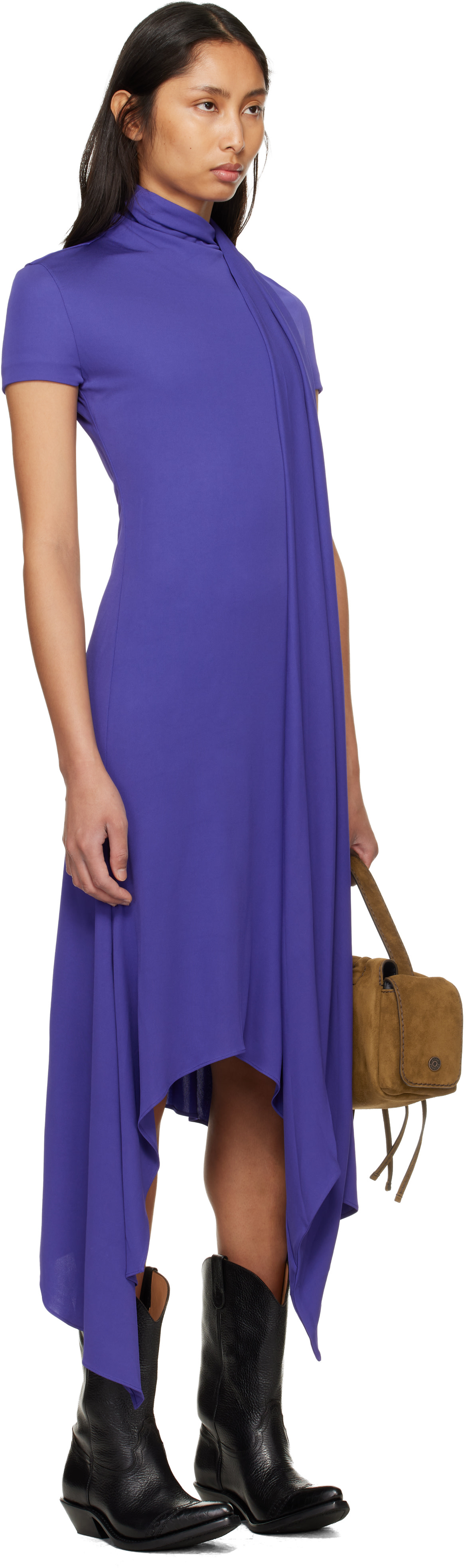 Acne Studios - Robe midi étagée mauve
