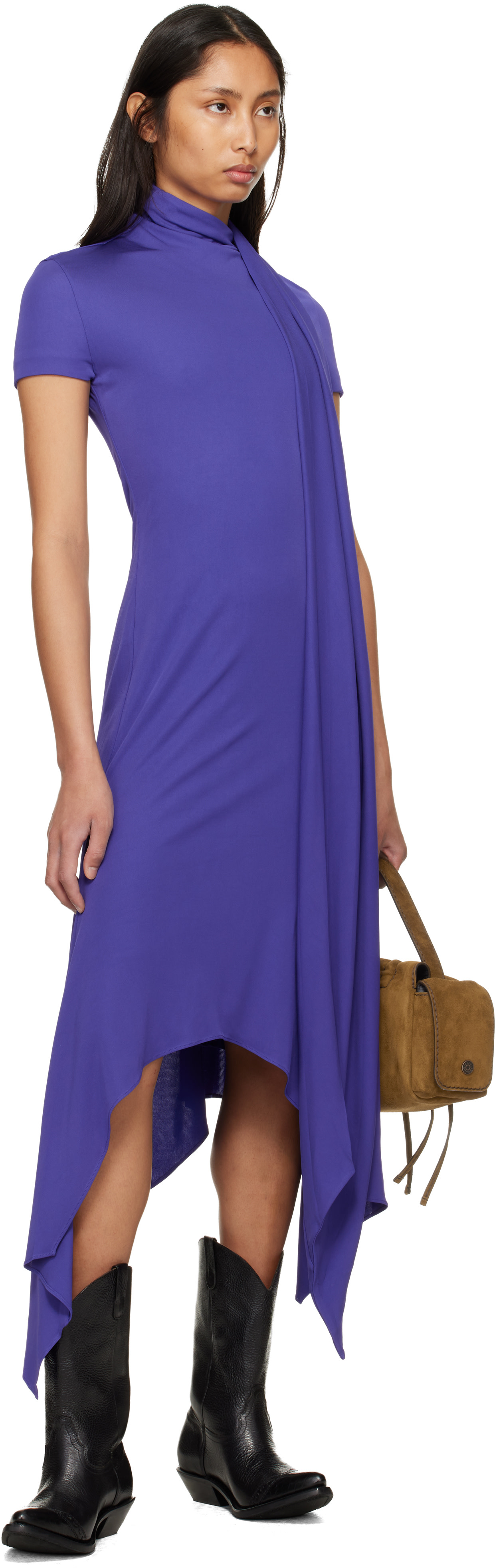 Acne Studios - Robe midi étagée mauve