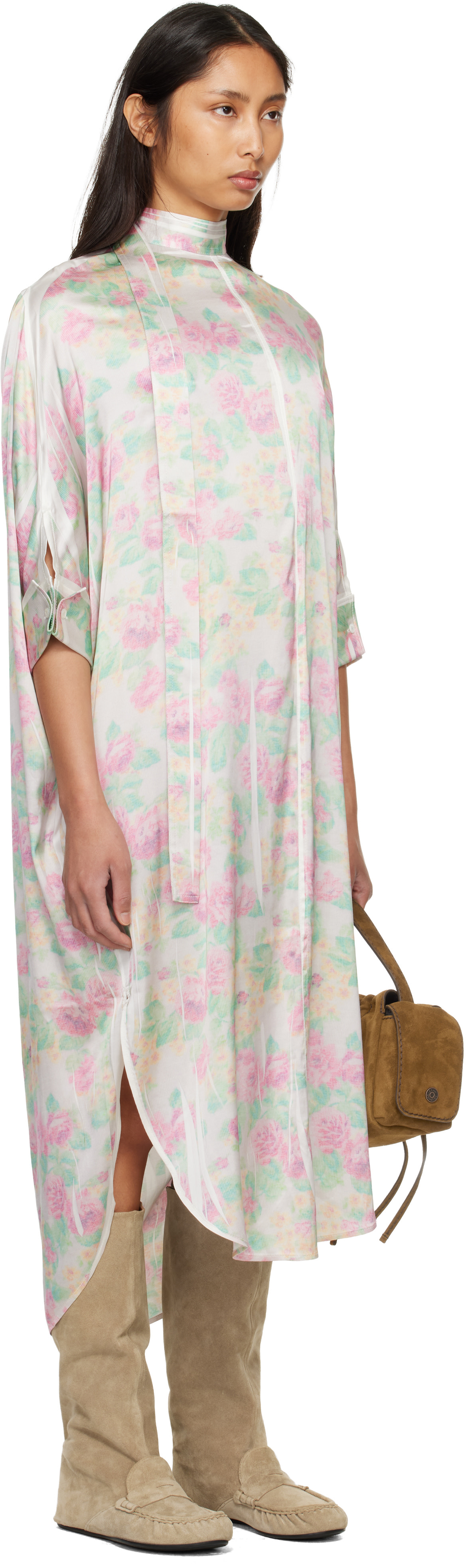 Acne Studios - Robe midi de style chemisier multicolore