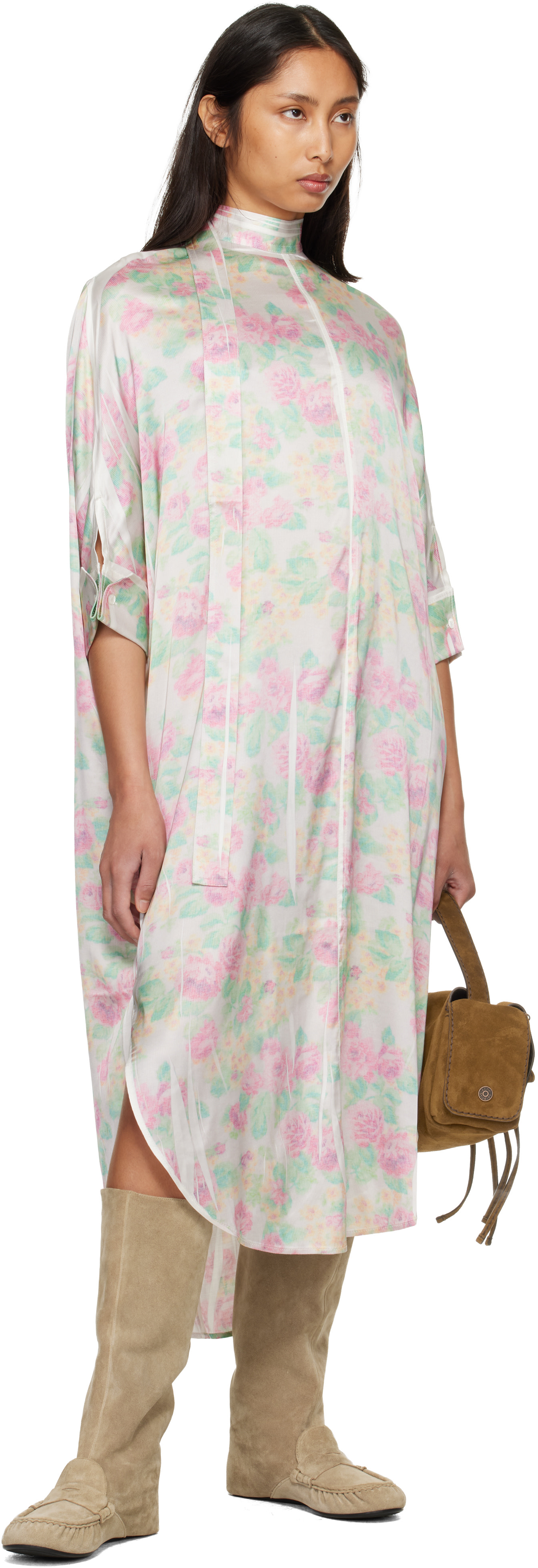 Acne Studios - Robe midi de style chemisier multicolore