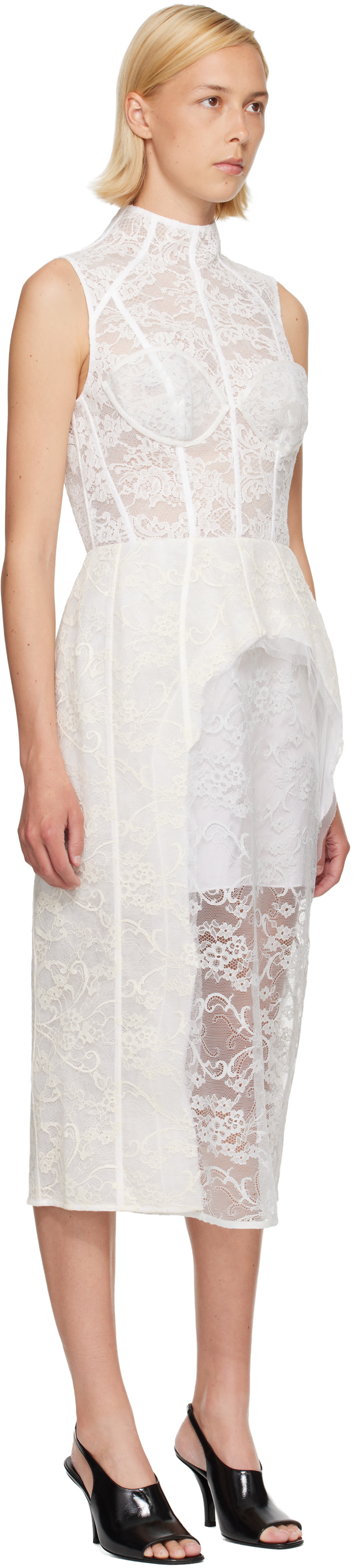 Acne Studios - Robe midi blanche en dentelle