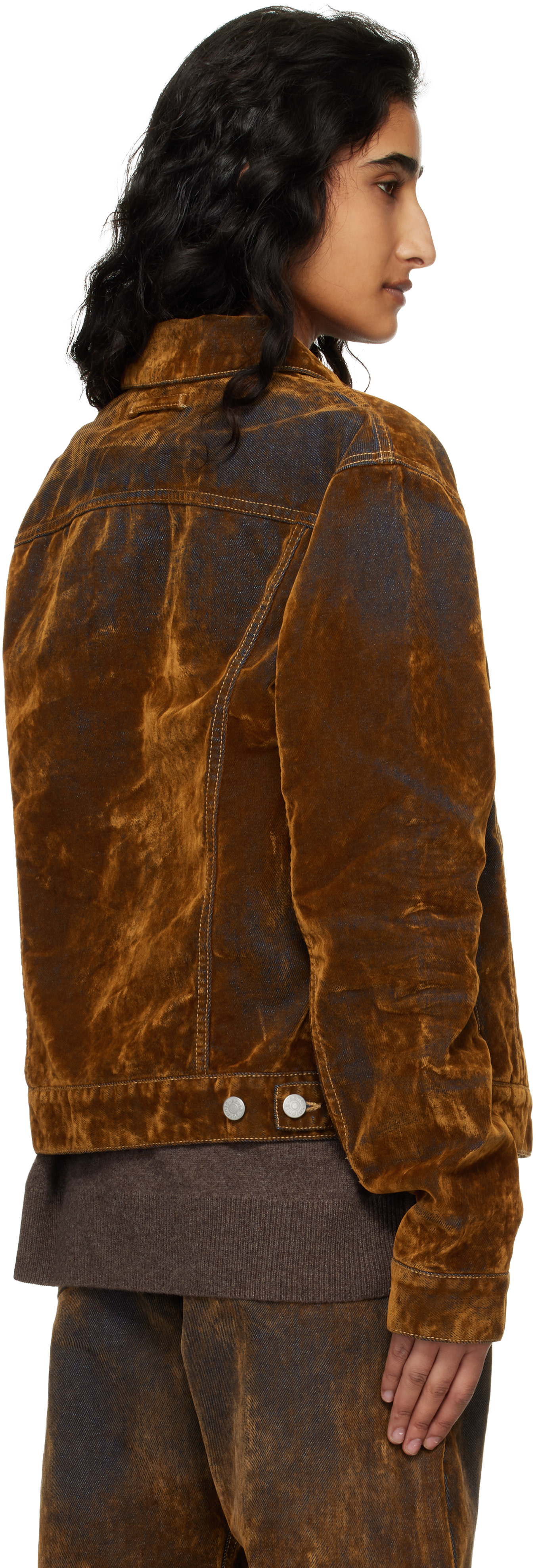 Acne Studios - Brown Flocked Denim Jacket