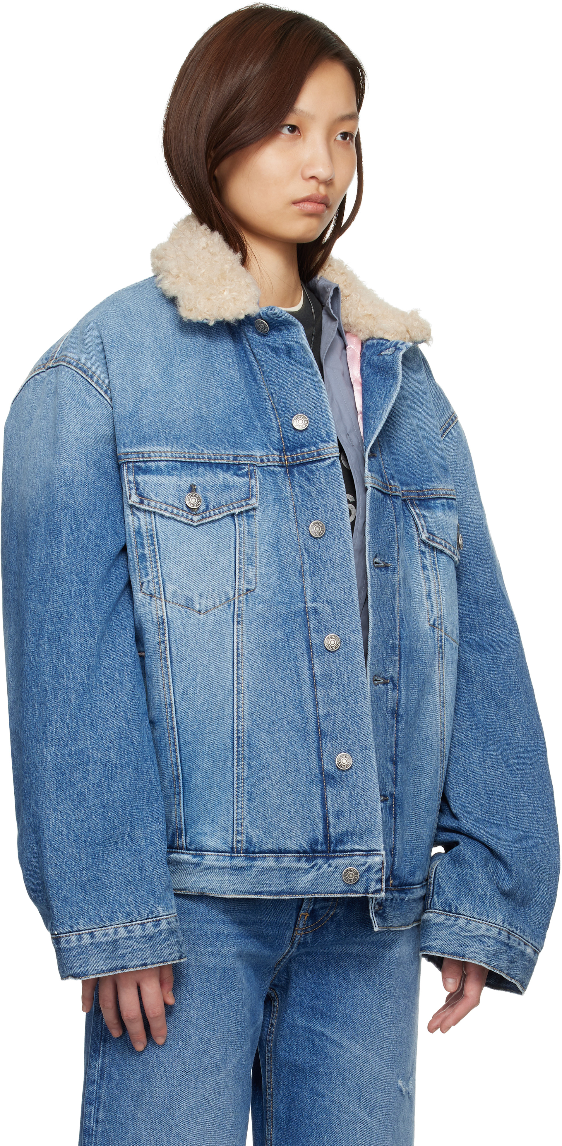 Acne Studios - 블루 라인 데님 재킷