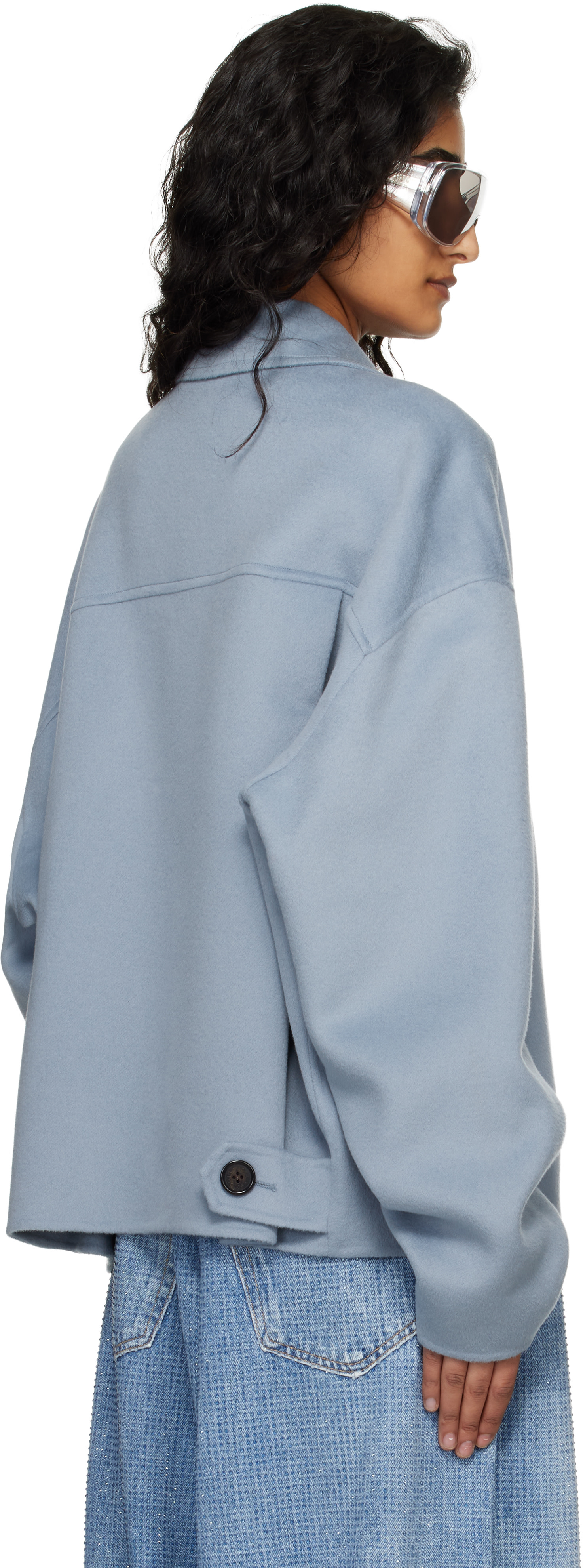 Acne Studios - Blouson bleu en cachemire