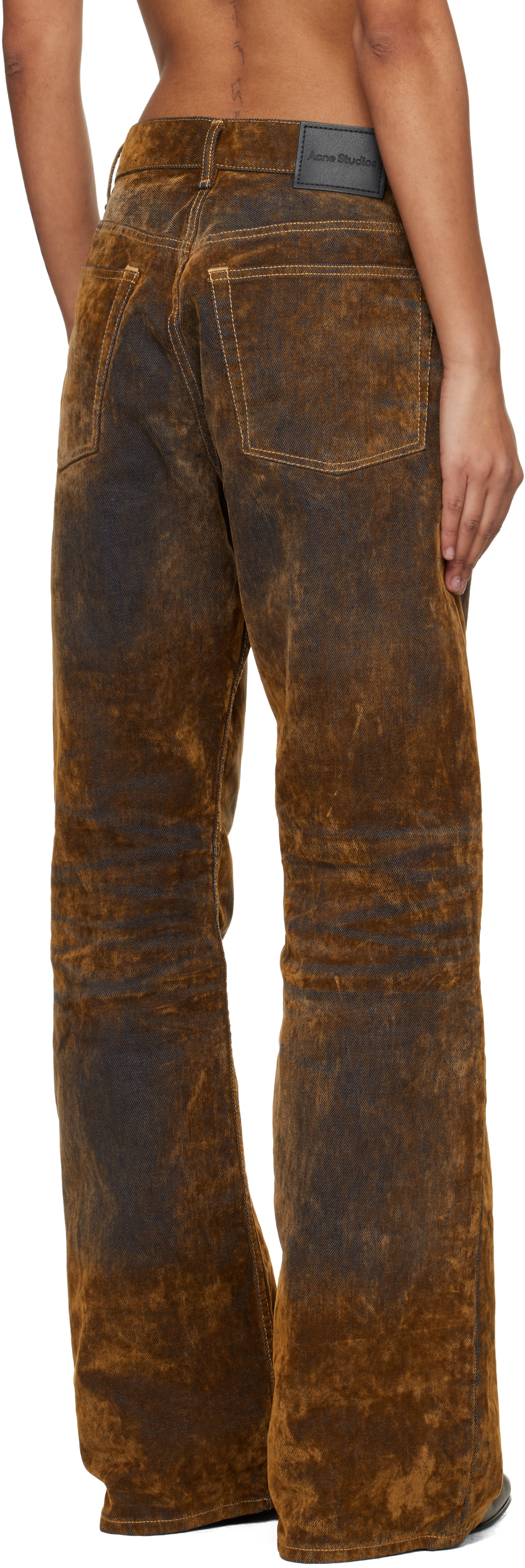 Acne Studios: Brown 2021 Flocked Denim Jeans | SSENSE Germany