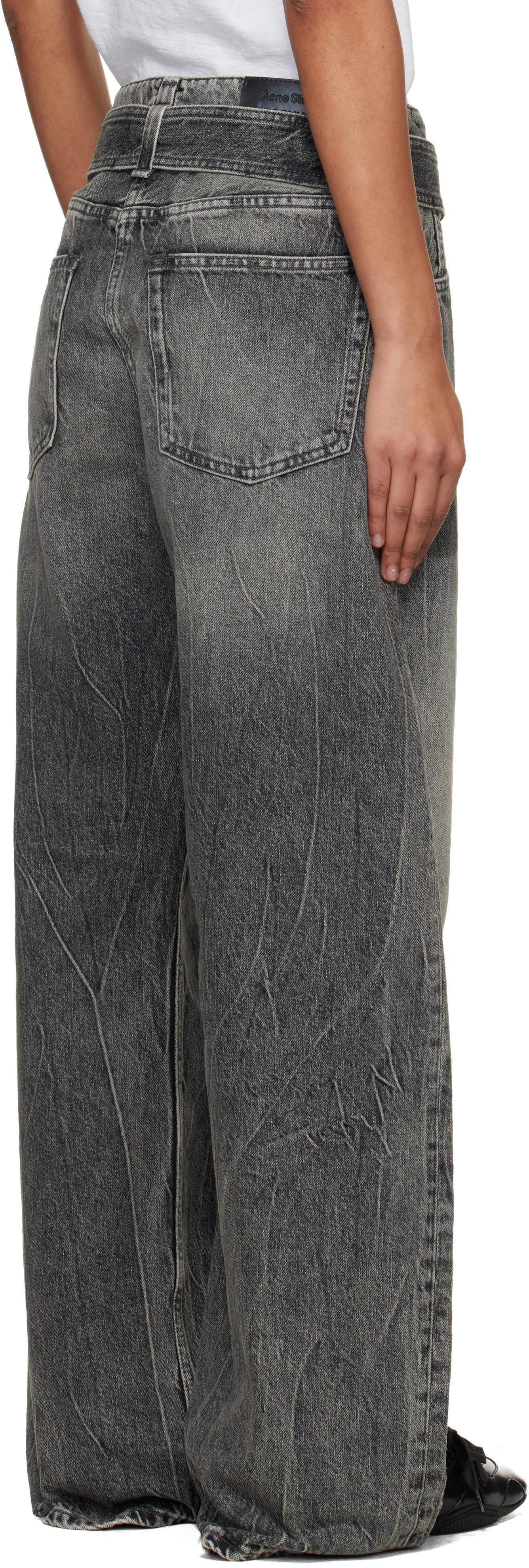 Acne Studios - Jean décontracté gris à ceinture