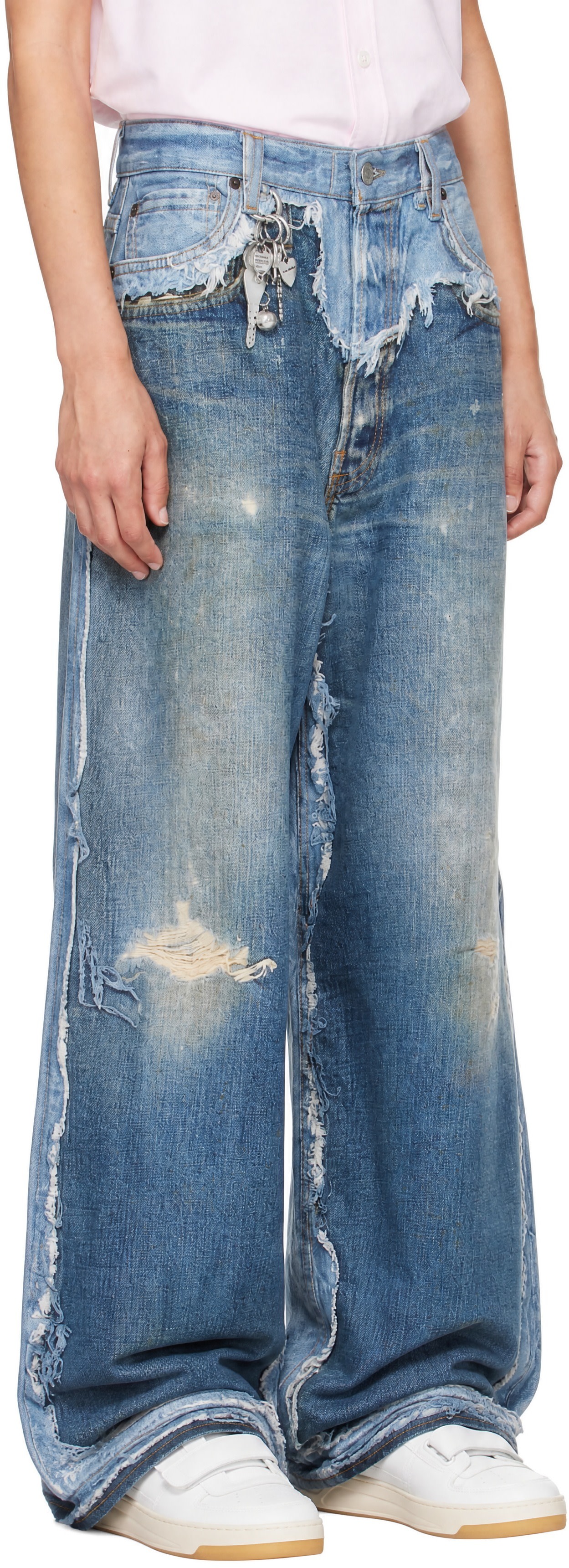 Acne Studios - Jean 1981 bleu à image trompe l'œil