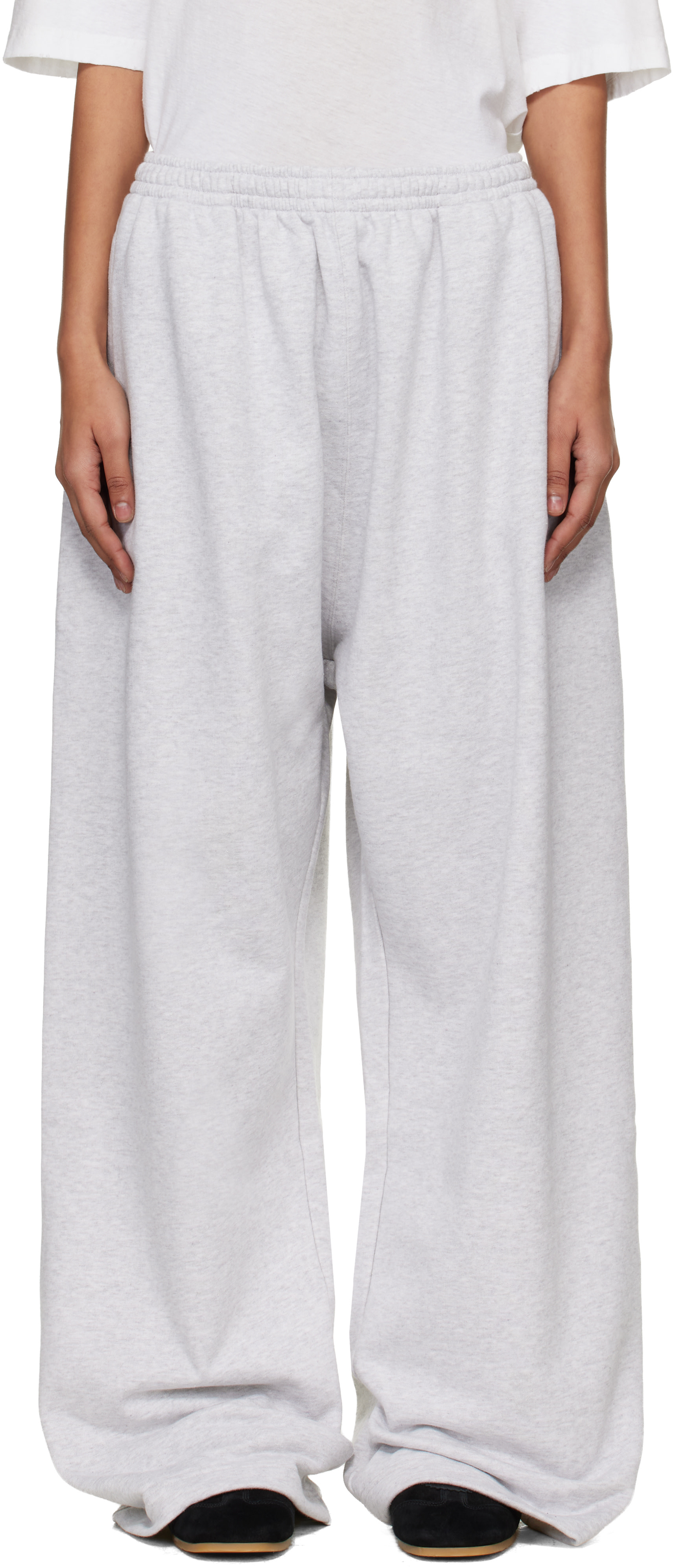 Acne Studios: Gray Fleece Logo Sweatpants | SSENSE