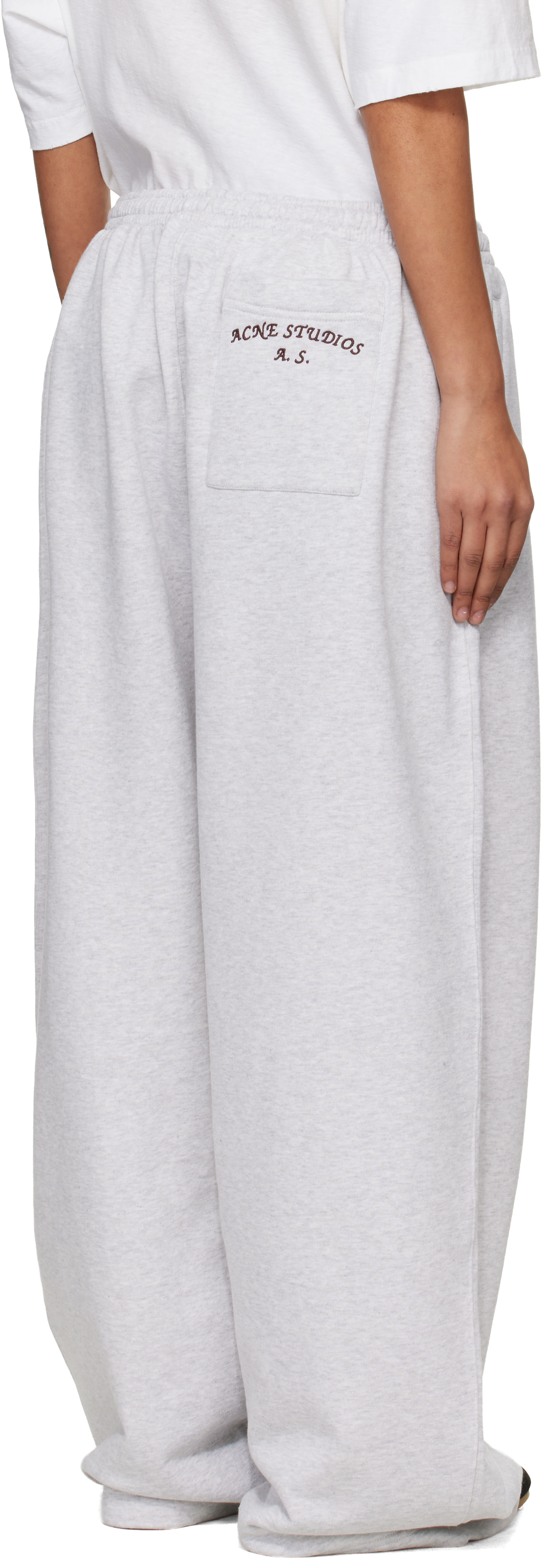 Acne Studios: Gray Fleece Logo Sweatpants | SSENSE